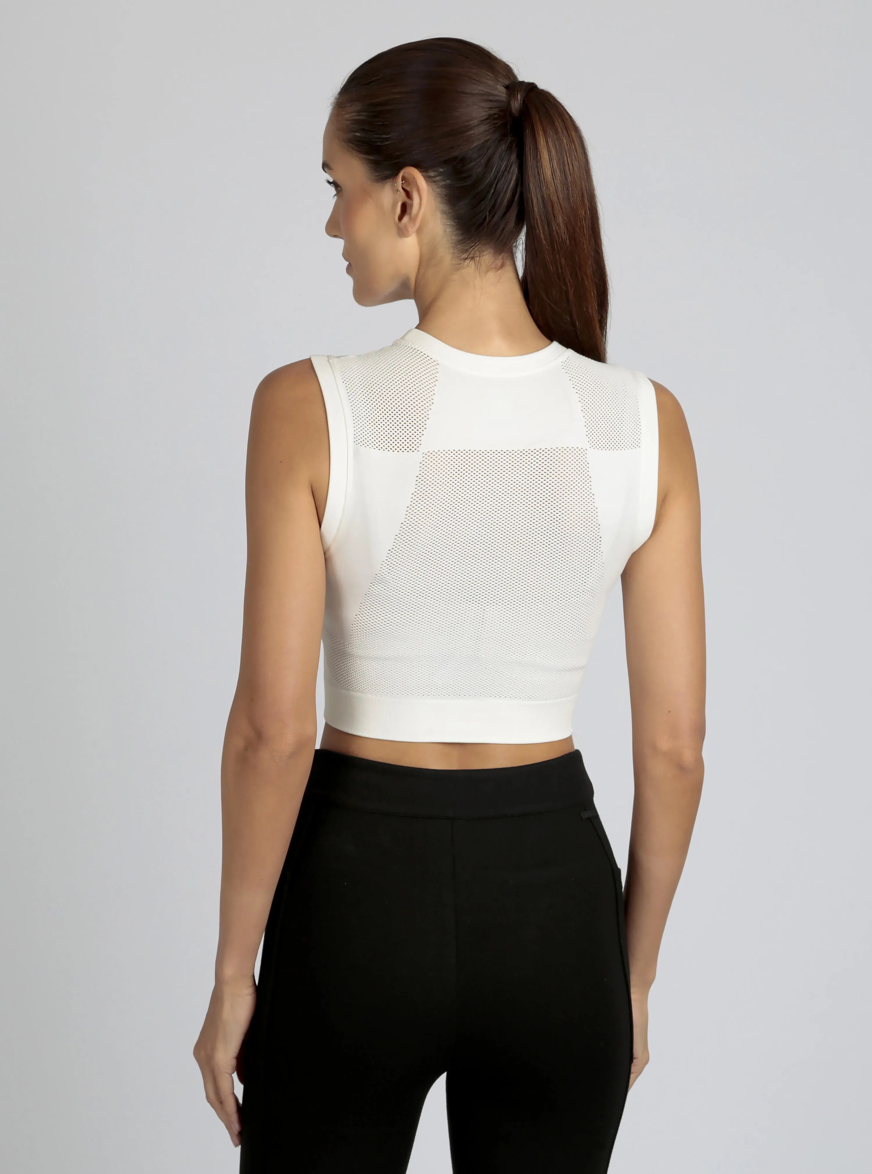Infinity Compression Crop Top - White sold by blanc noir product image thumbnail 4