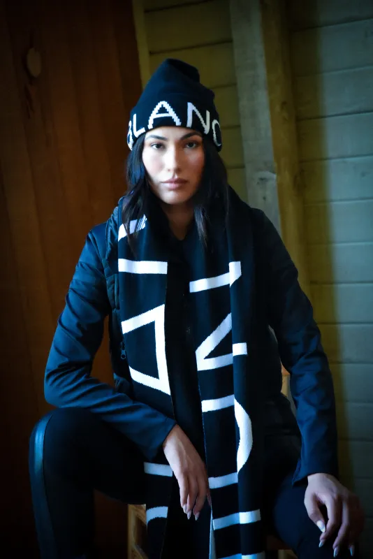 Jacquard Cashmere/Wool Knit Scarf made by blanc noir