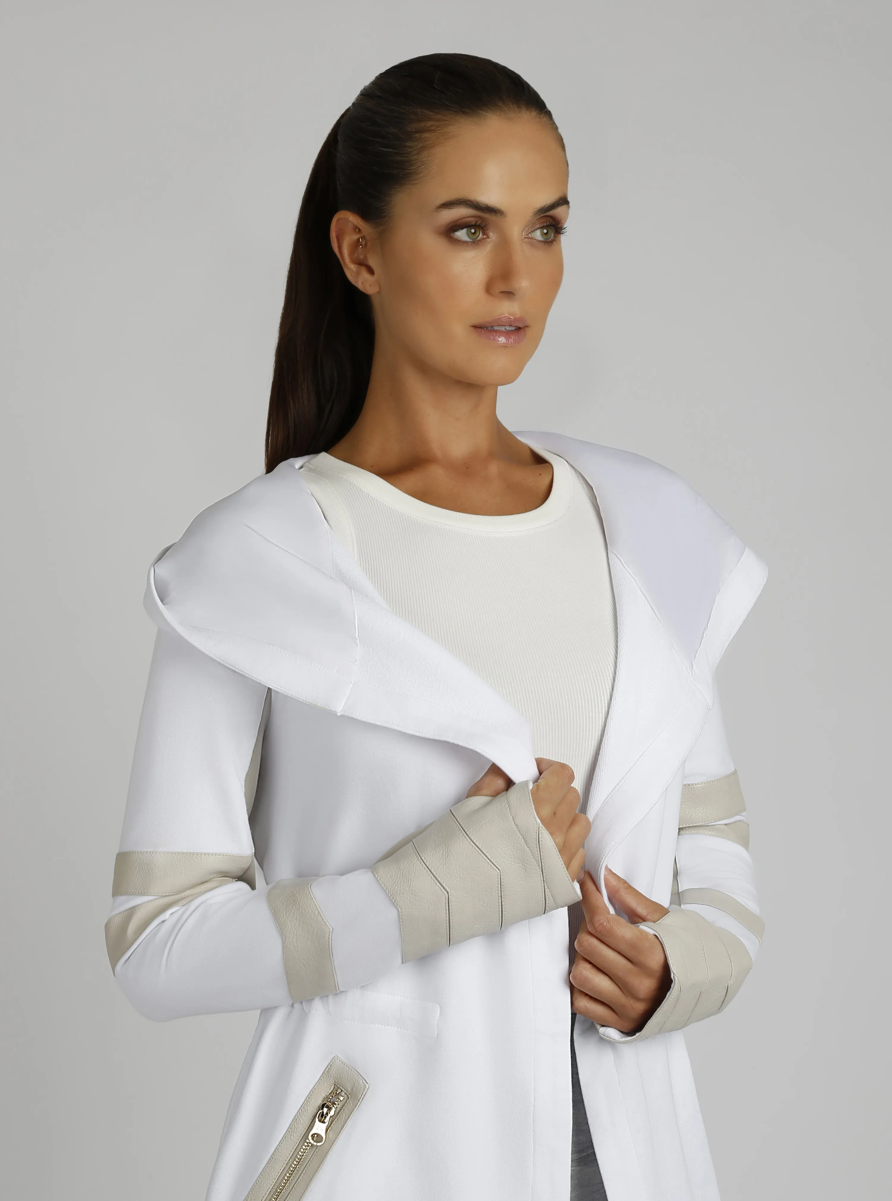 Maitri Sporty Cut Traveler Wrap Jacket - Gold Trims sold by blanc noir product image thumbnail 4