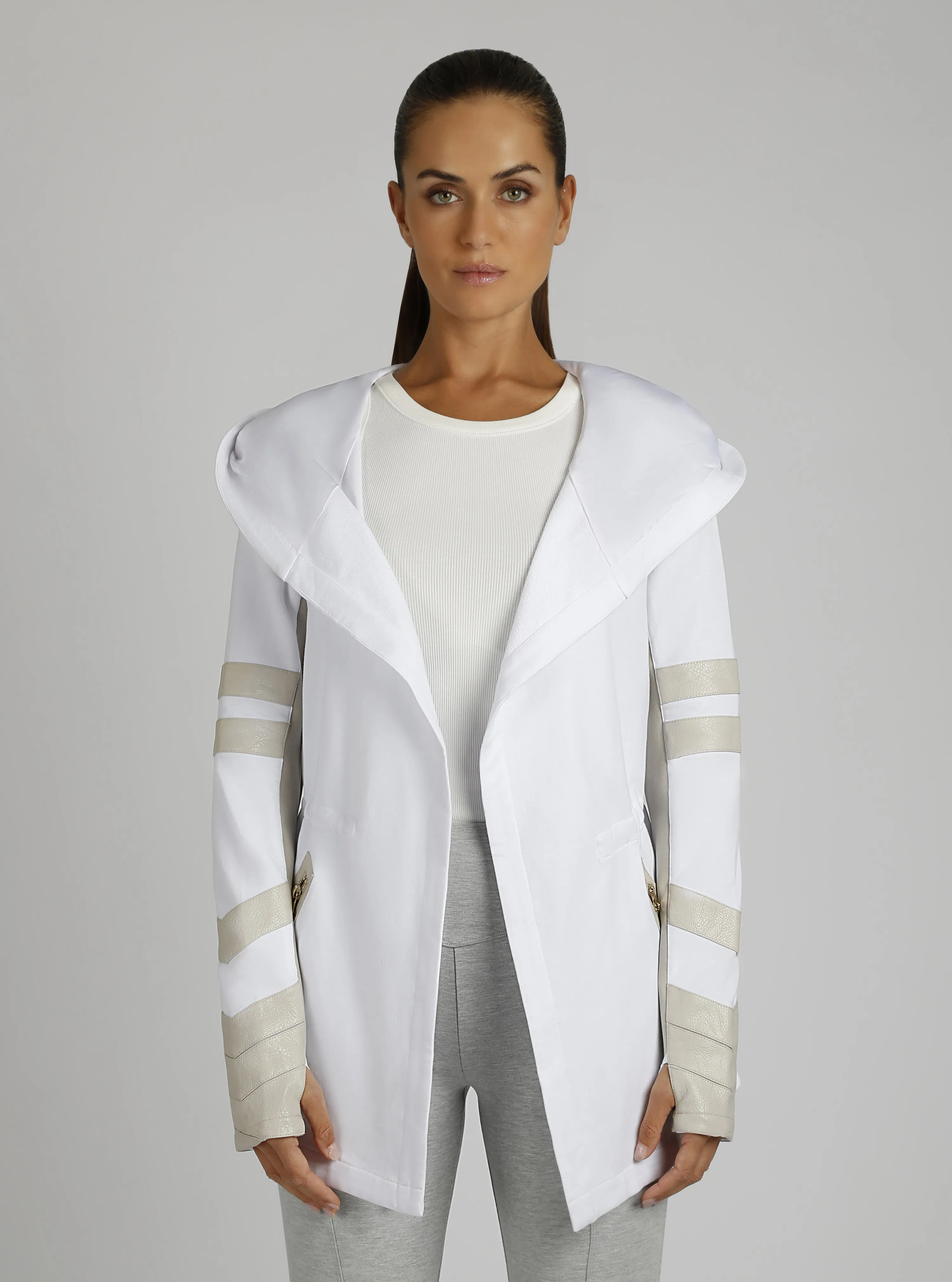 Maitri Sporty Cut Traveler Wrap Jacket - Gold Trims sold by blanc noir product image thumbnail 2