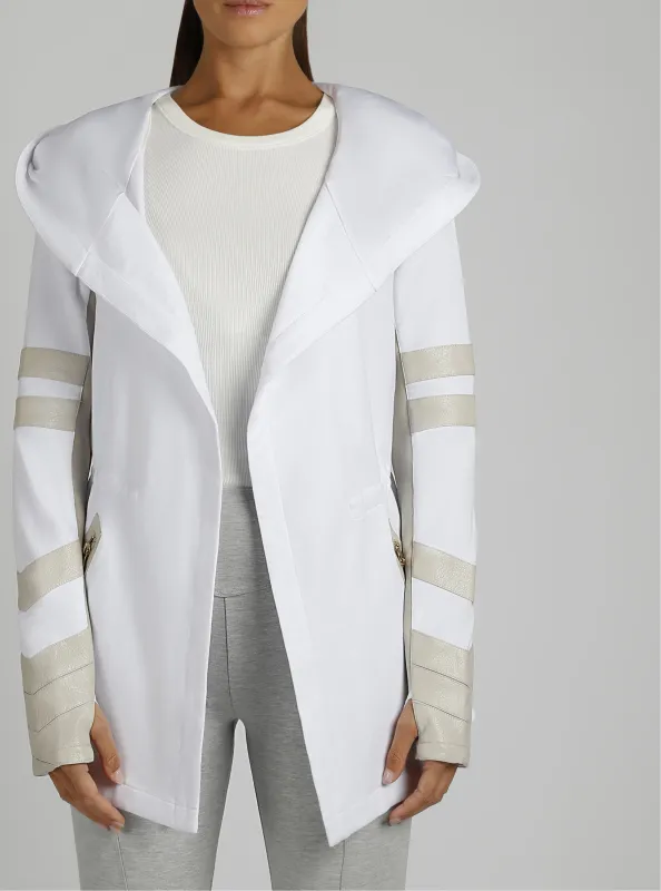 Maitri Sporty Cut Traveler Wrap Jacket - Gold Trims sold by blanc noir