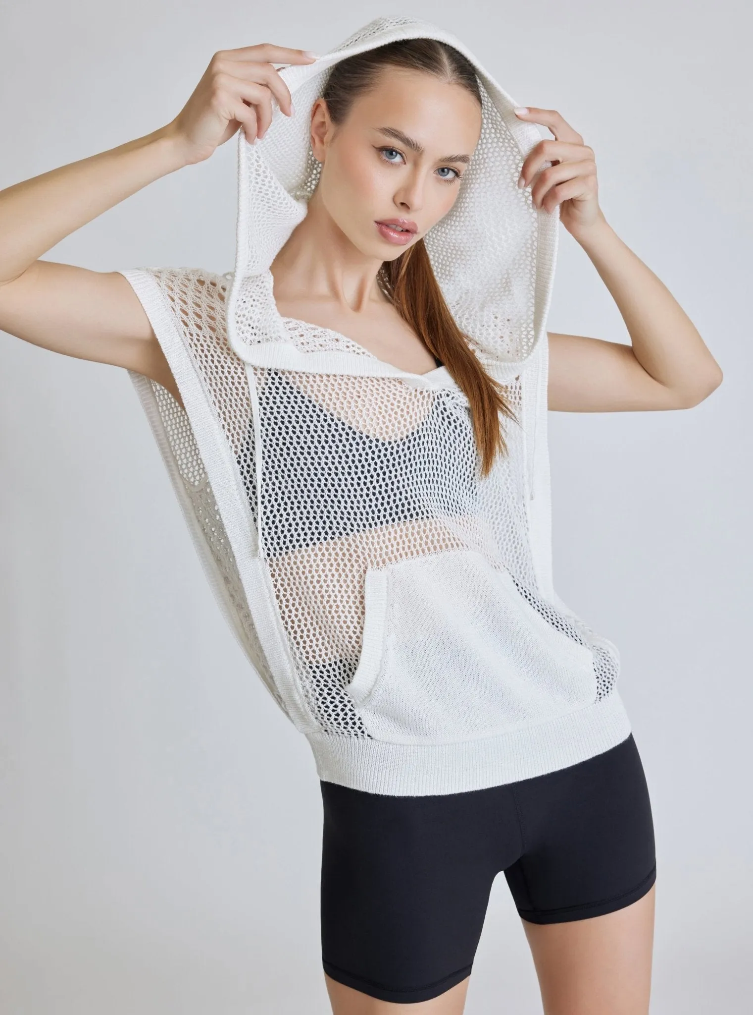 White Crochet Pullover Sleepless Hoodie - FINAL SALE sold by blanc noir product image thumbnail 5