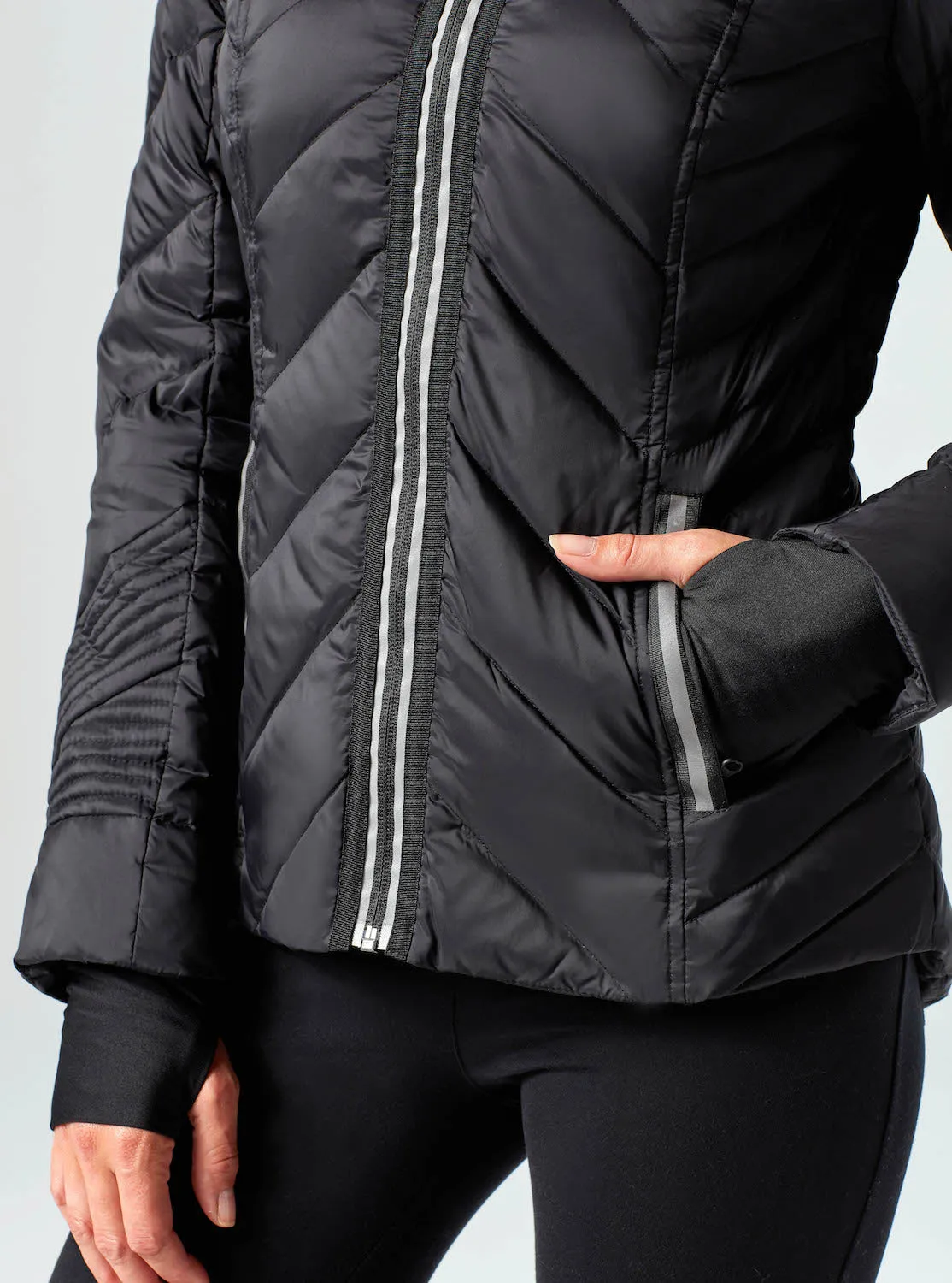 Down Filled Puffer with Reflective Jacket - Black - FINAL SALE sold by blanc noir product image thumbnail 4