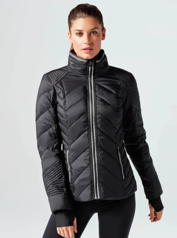 Down Filled Puffer with Reflective Jacket - Black - FINAL SALE made by blanc noir
