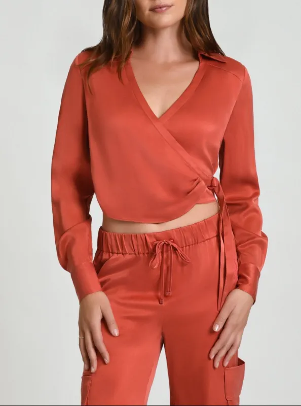 $25 Sandwash Silk Wrap Shirt - FINAL SALE made by blanc noir