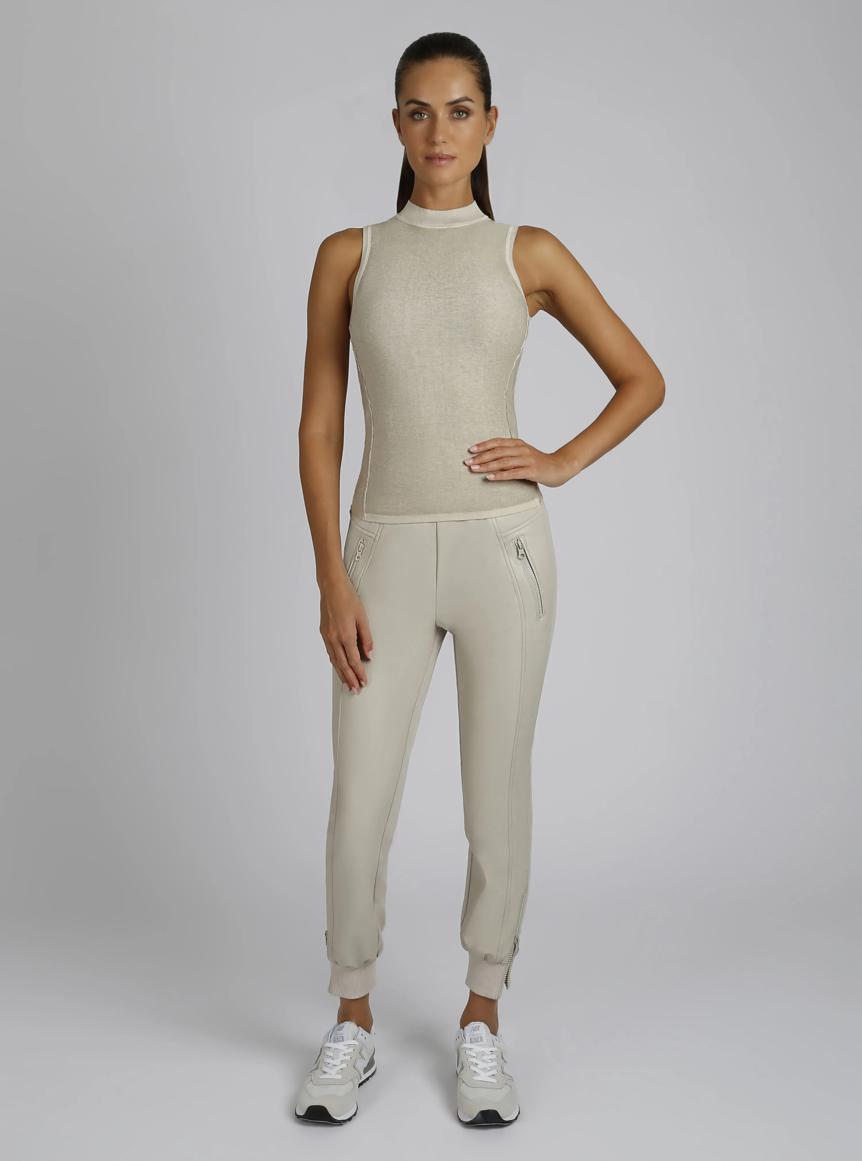 $39 Silk Cashmere LuxeKnit Astrid Mock Neck Top - FINAL SALE sold by blanc noir product image thumbnail 5
