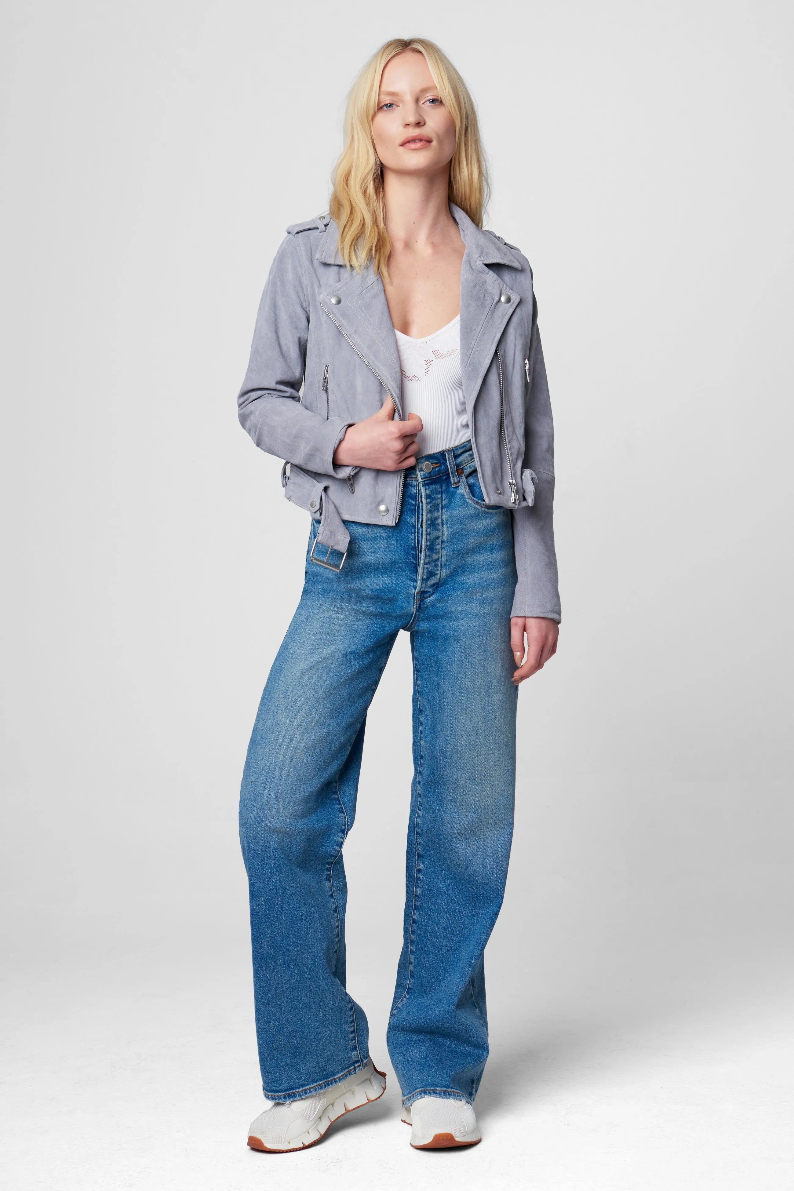 Cloud Grey Moto Jacket sold by BlankNYC