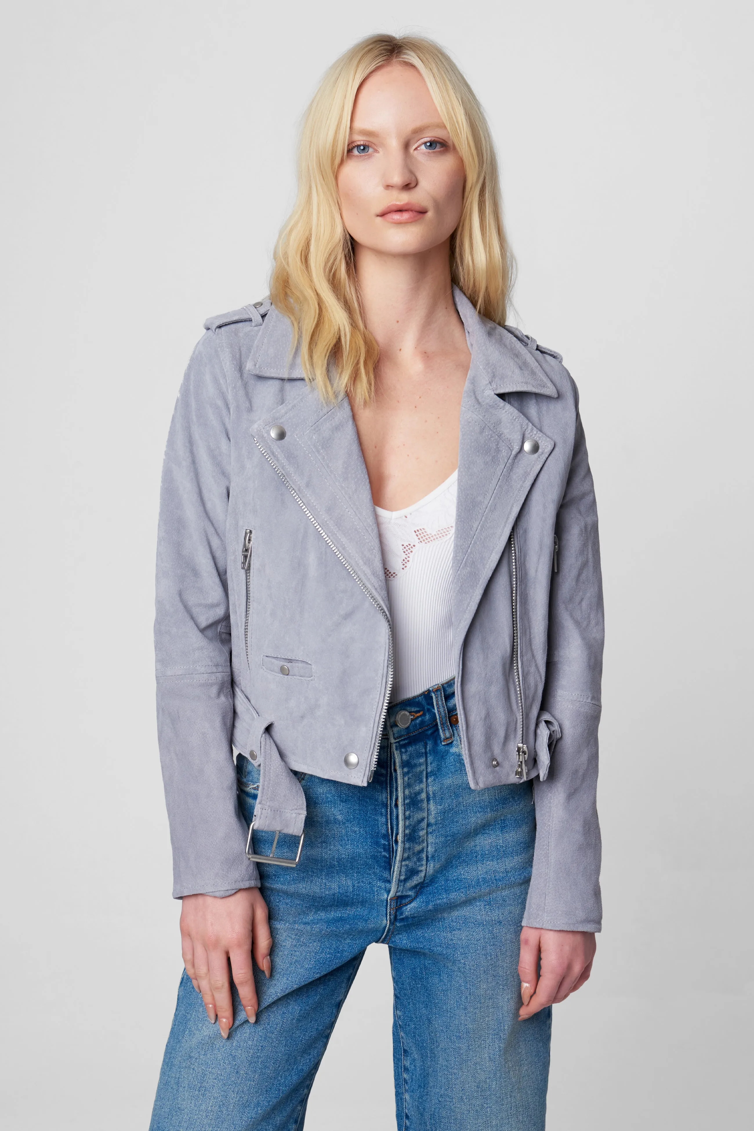 Cloud Grey Moto Jacket sold by BlankNYC product image thumbnail 2