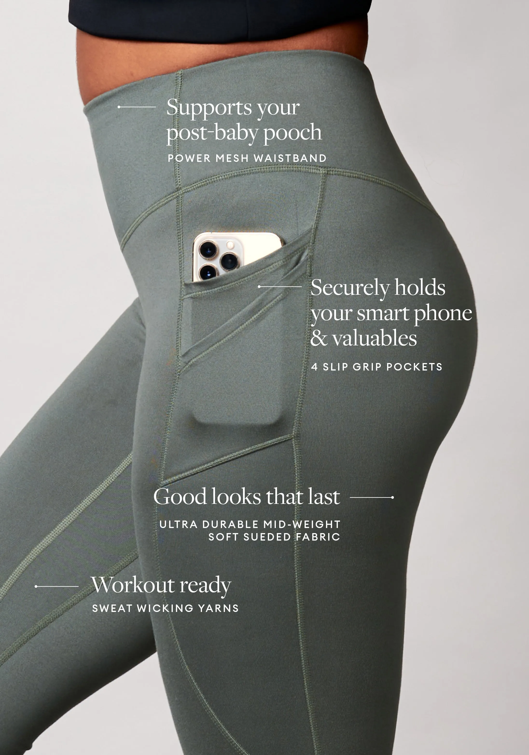 Hipster Compression Pocket Leggings sold by BLANQI product image thumbnail 2