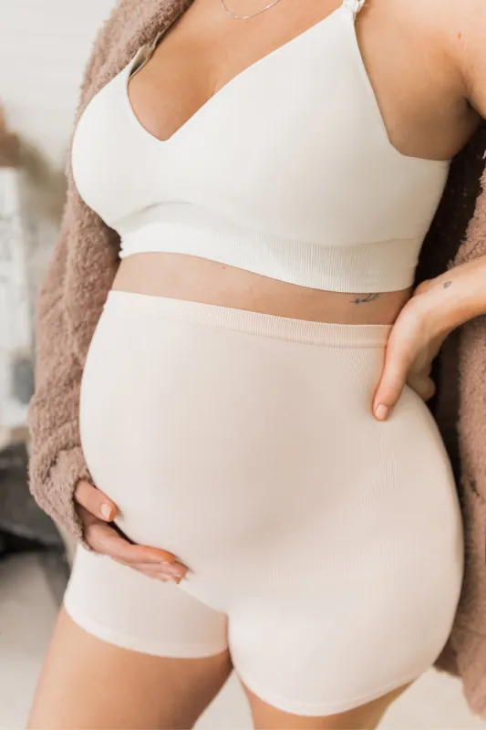 Seamless Maternity Over Belly Support Boyshorts sold by BLANQI