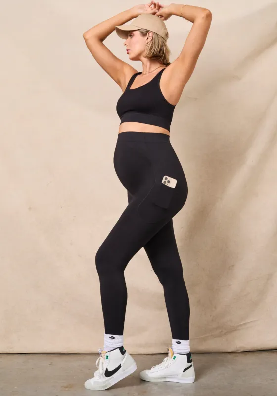 Maternity Belly Support Legging + Pockets & Ribbed Bralette sold by BLANQI