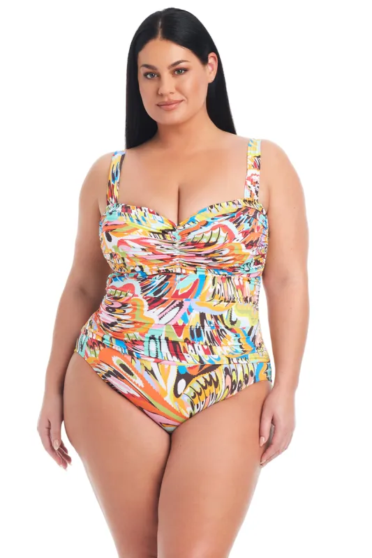 Break The Mold Shirred Plus Size Women's One-Piece Swimsuit sold by Bleu Rod Beattie