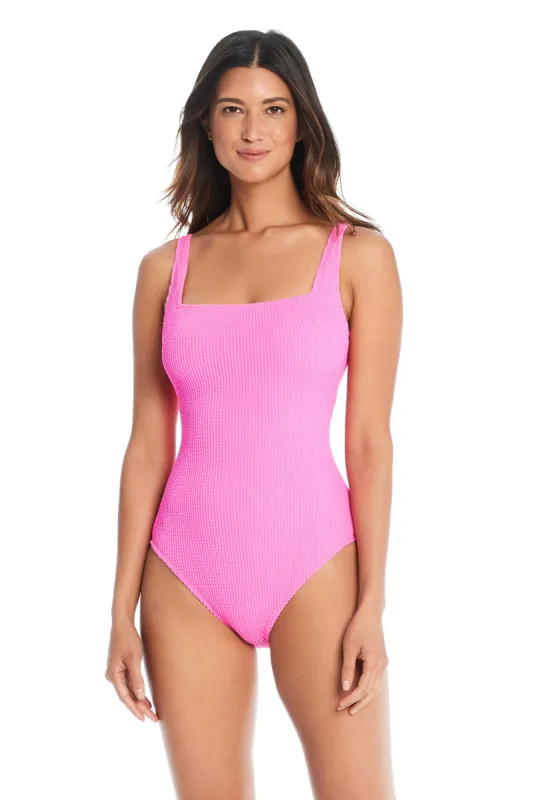 Pucker Up Square Neck One-Piece Swimsuit sold by Bleu Rod Beattie