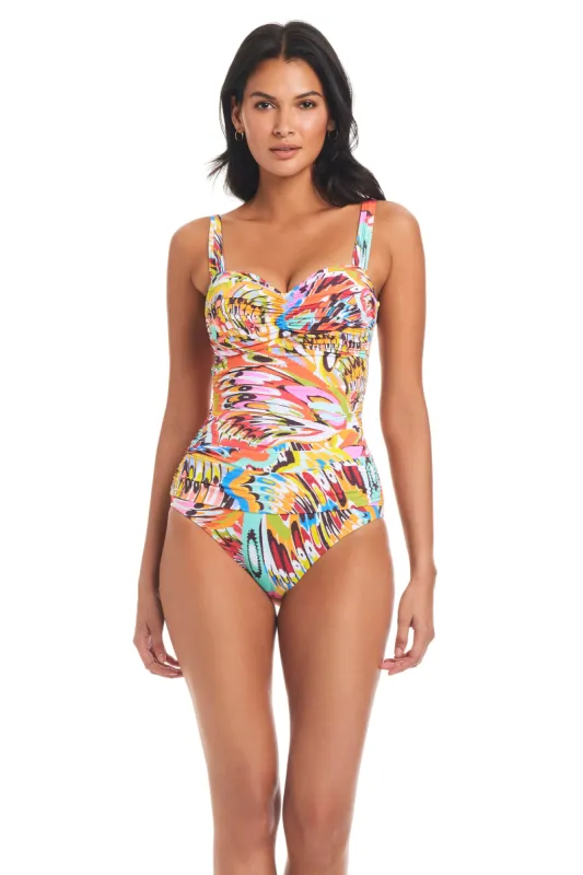 Break The Mold Shirred One-Piece Swimsuit sold by Bleu Rod Beattie