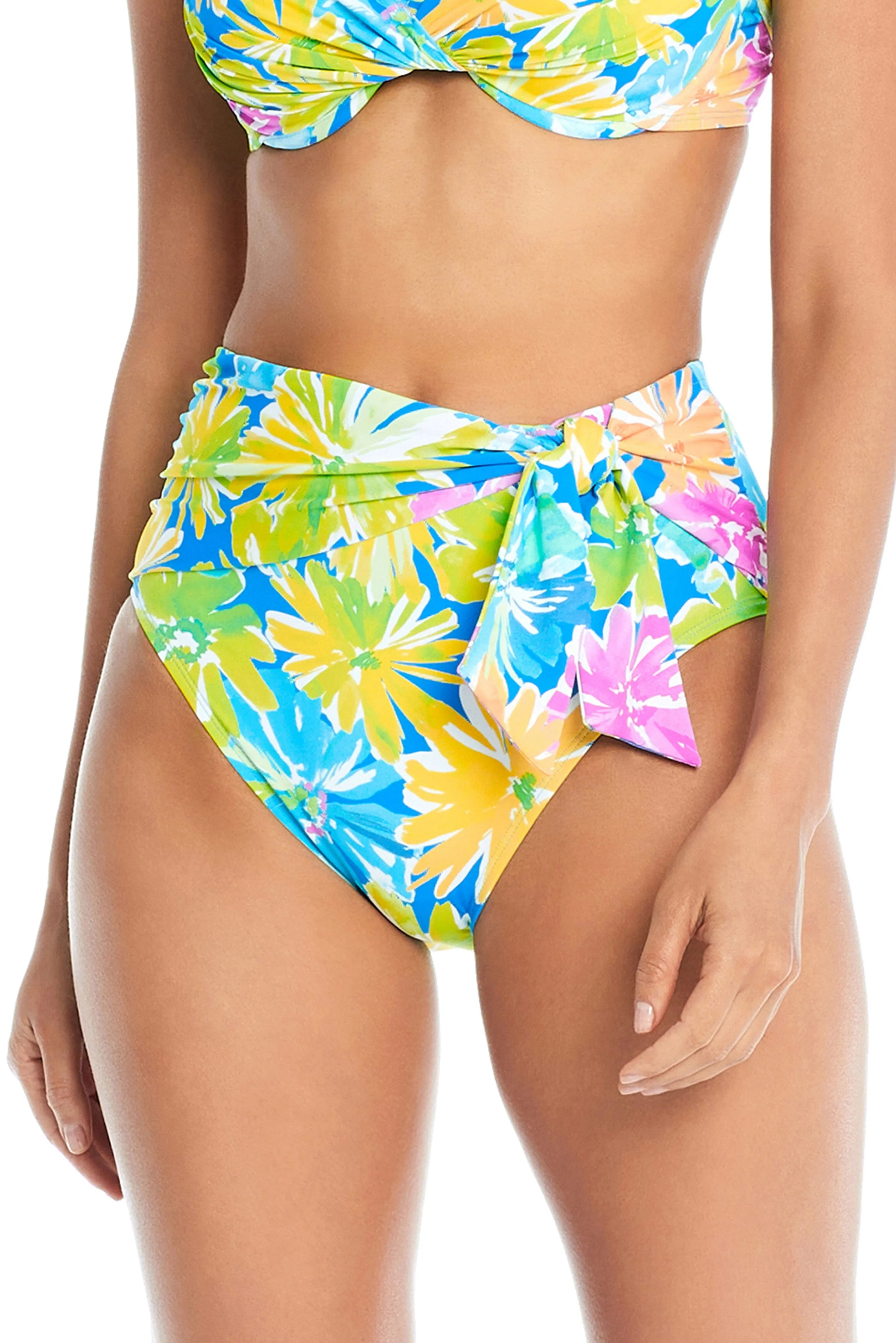 Spring It On Tie Front High Waist Bikini Bottom sold by Bleu Rod Beattie