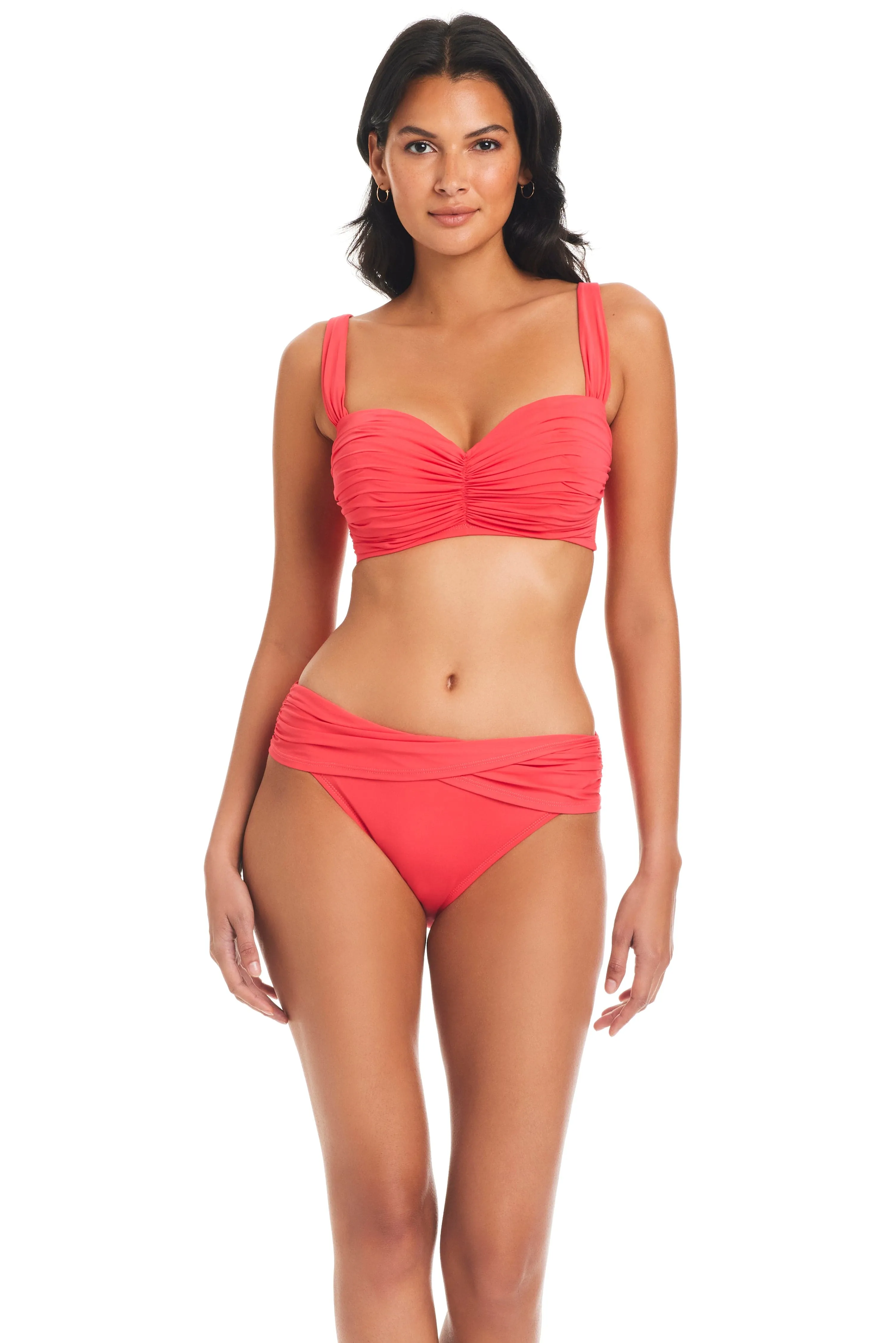 Kore Underwire D Cup Shirred Bandeau Bikini Top sold by Bleu Rod Beattie