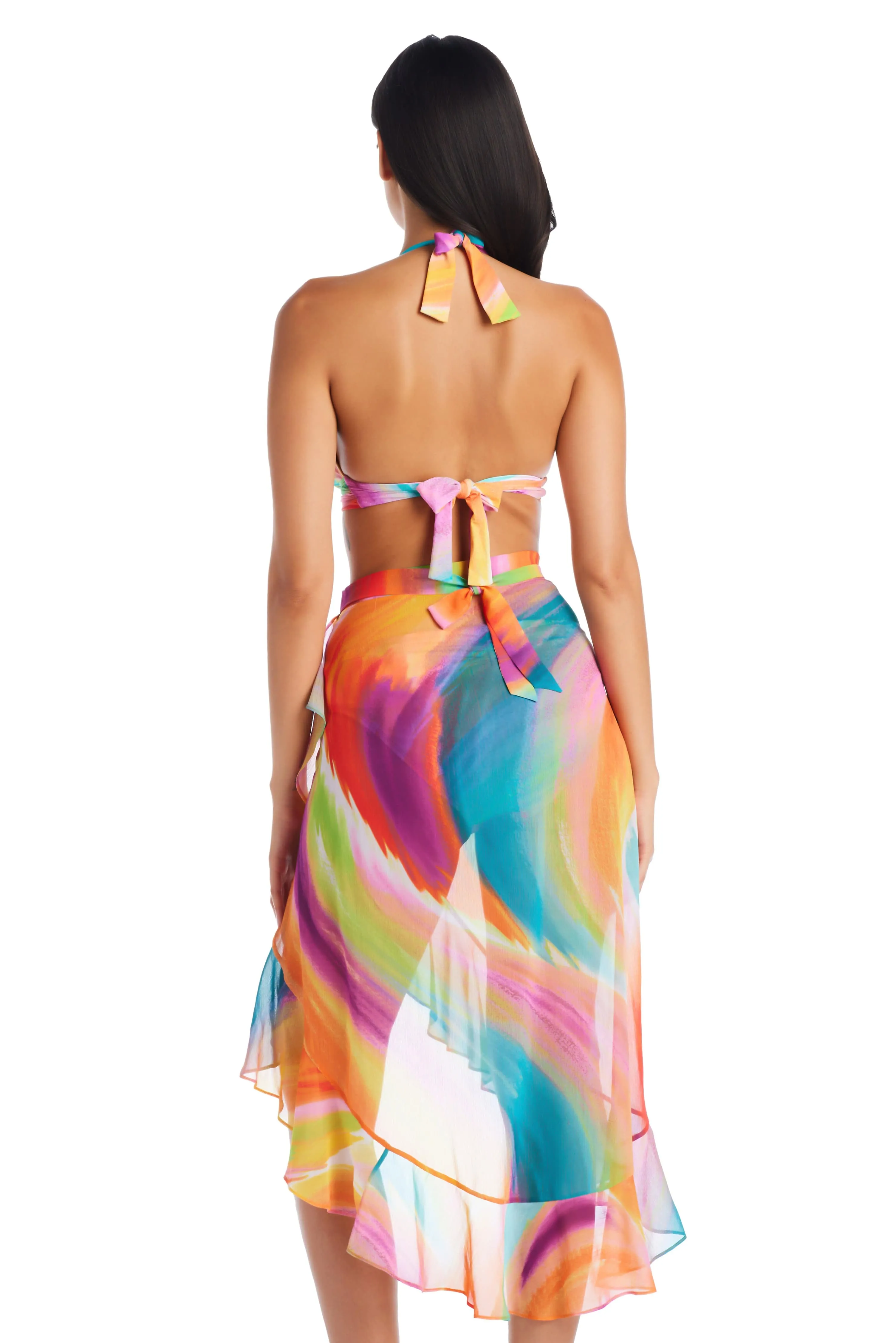 Splash Out Long Chiffon Ruffle Pareo Cover Up sold by Bleu Rod Beattie product image thumbnail 4