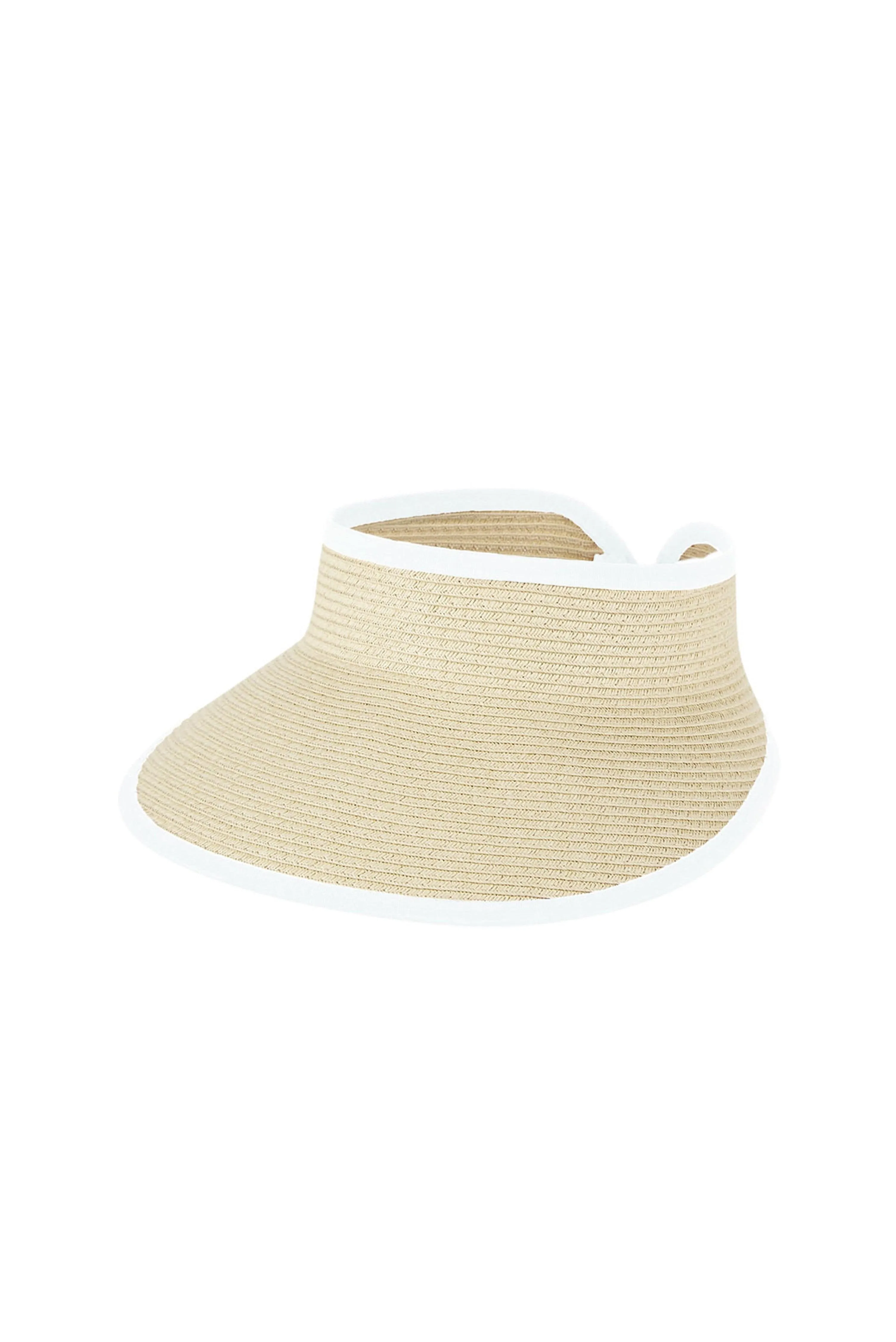 Classic Straw Visor with White Trim sold by Bleu Rod Beattie