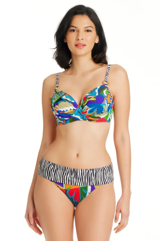 The Mix Over The Shoulder Underwire D Cup Bikini Top sold by Bleu Rod Beattie