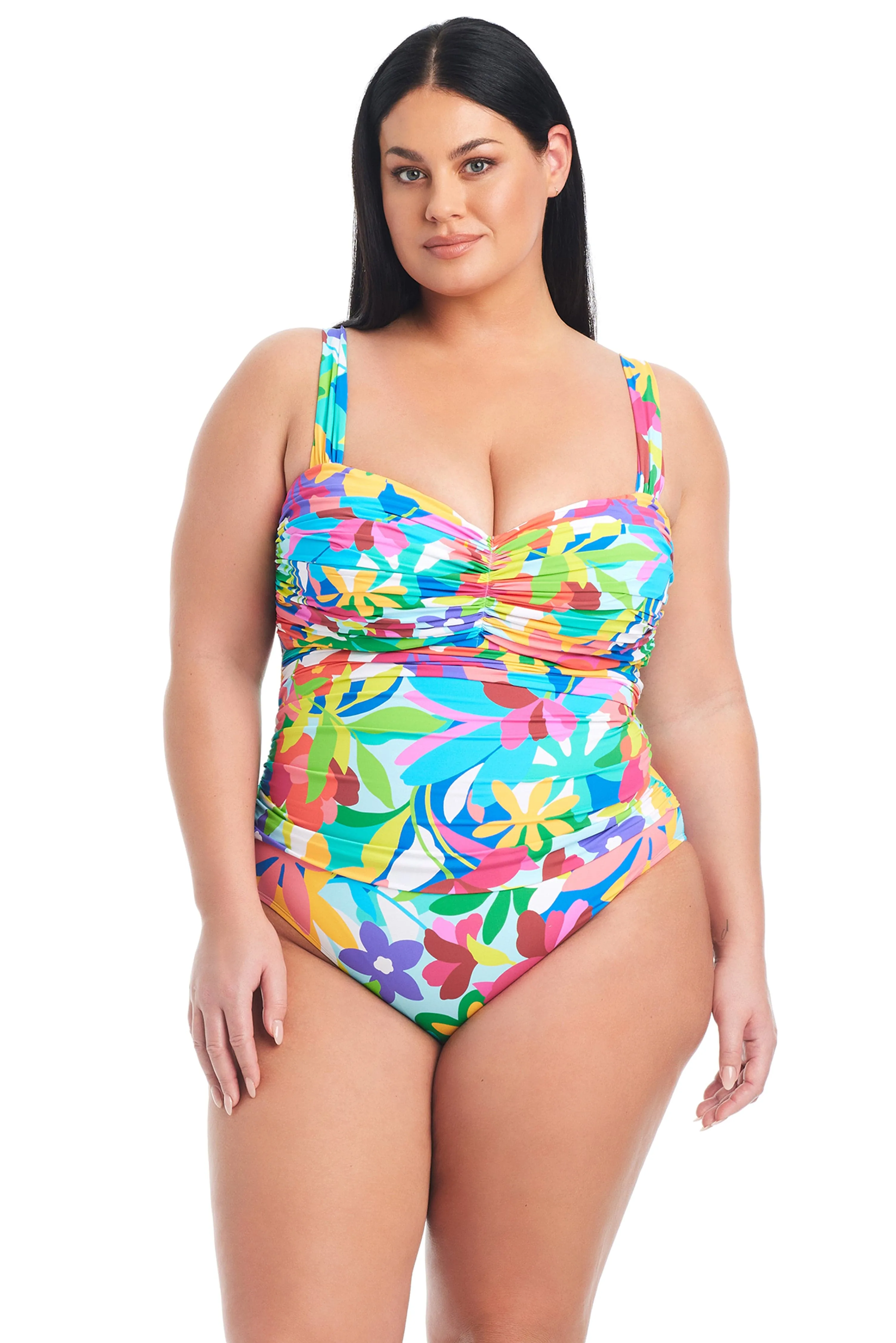 Away We Go! Shirred Plus Size Women's One-Piece Swimsuit sold by Bleu Rod Beattie