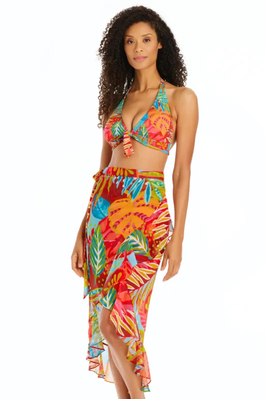 The Heat Is On Ruffle Pareo Beach Cover Up sold by Bleu Rod Beattie
