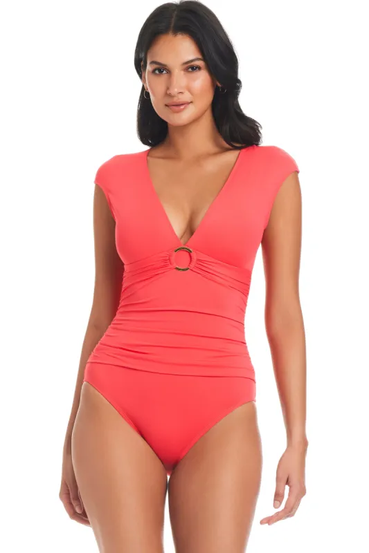 Ring Me Up One-Piece Cap Sleeve Swimsuit - Size 8 sold by Bleu Rod Beattie