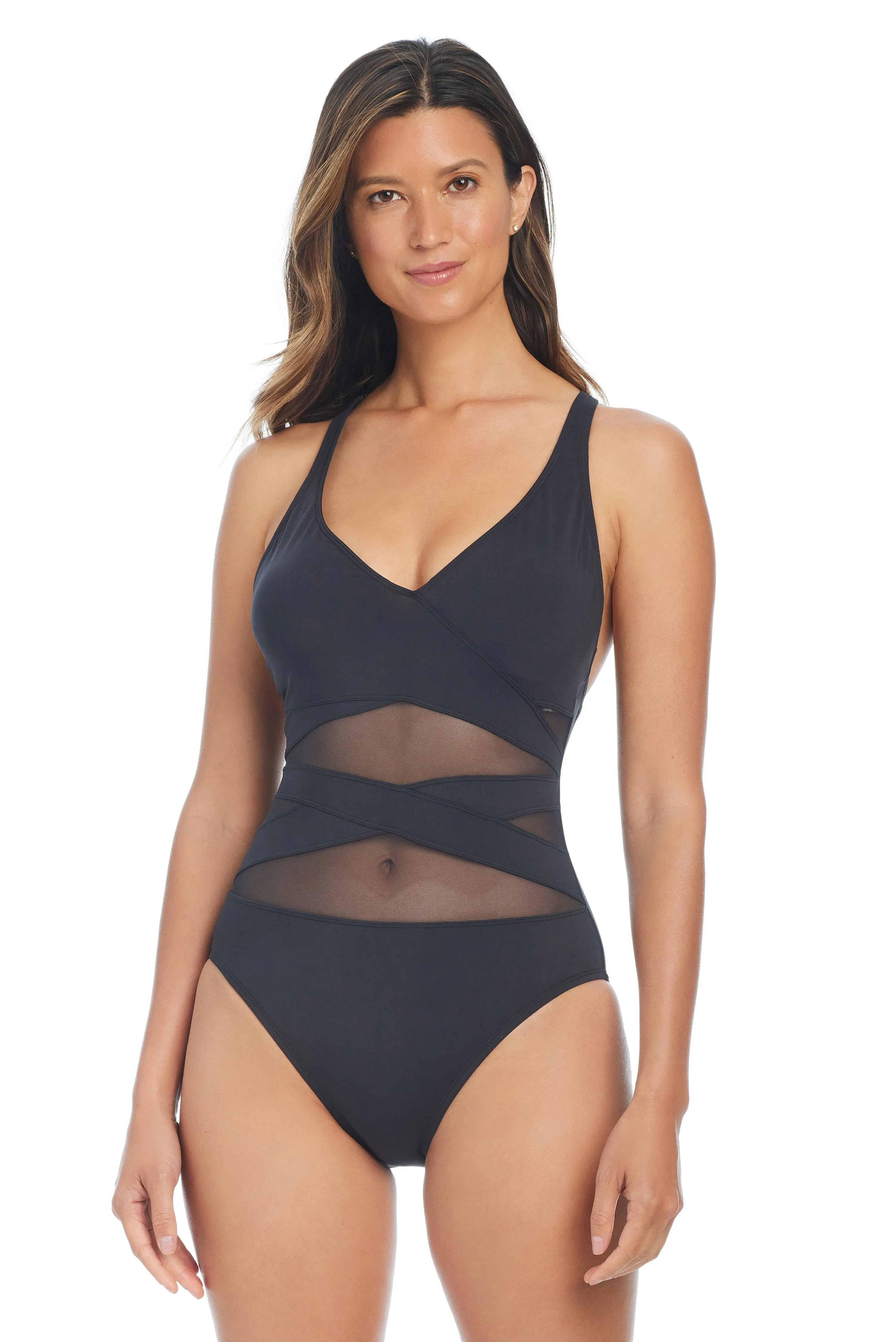 Don't Mesh With Me V-Neck One Piece Swimsuit sold by Bleu Rod Beattie