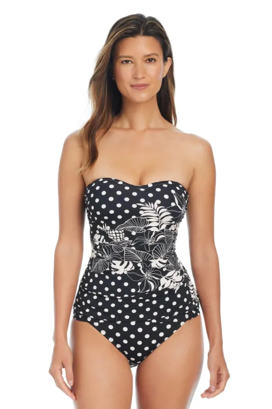 Double Trouble Shirred Bandini Tankini Swimsuit Top sold by Bleu Rod Beattie