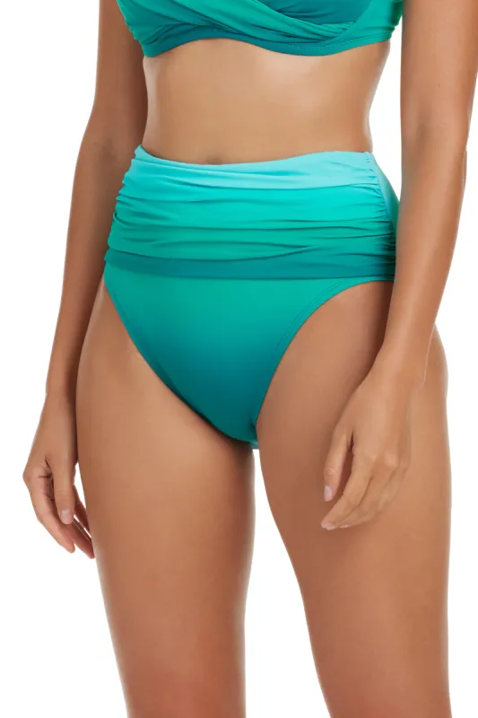 Beat The Heat High Waisted Shirred Bikini Bottom sold by Bleu Rod Beattie