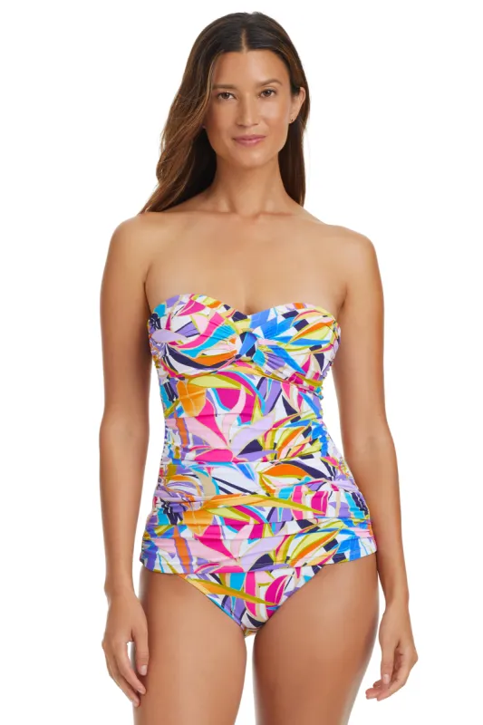Living Color Draped Bandini Tankini Swimsuit Top sold by Bleu Rod Beattie