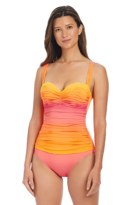 Beat The Heat Shirred One Piece Swimsuit sold by Bleu Rod Beattie