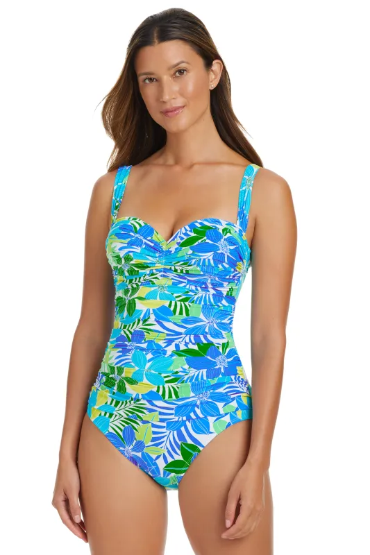 Fresh Takes Shirred One Piece Swimsuit sold by Bleu Rod Beattie