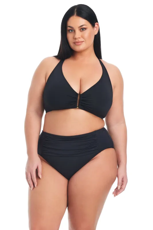 Plus Size Kore Over The Shoulder V-Neck Bikini Top sold by Bleu Rod Beattie