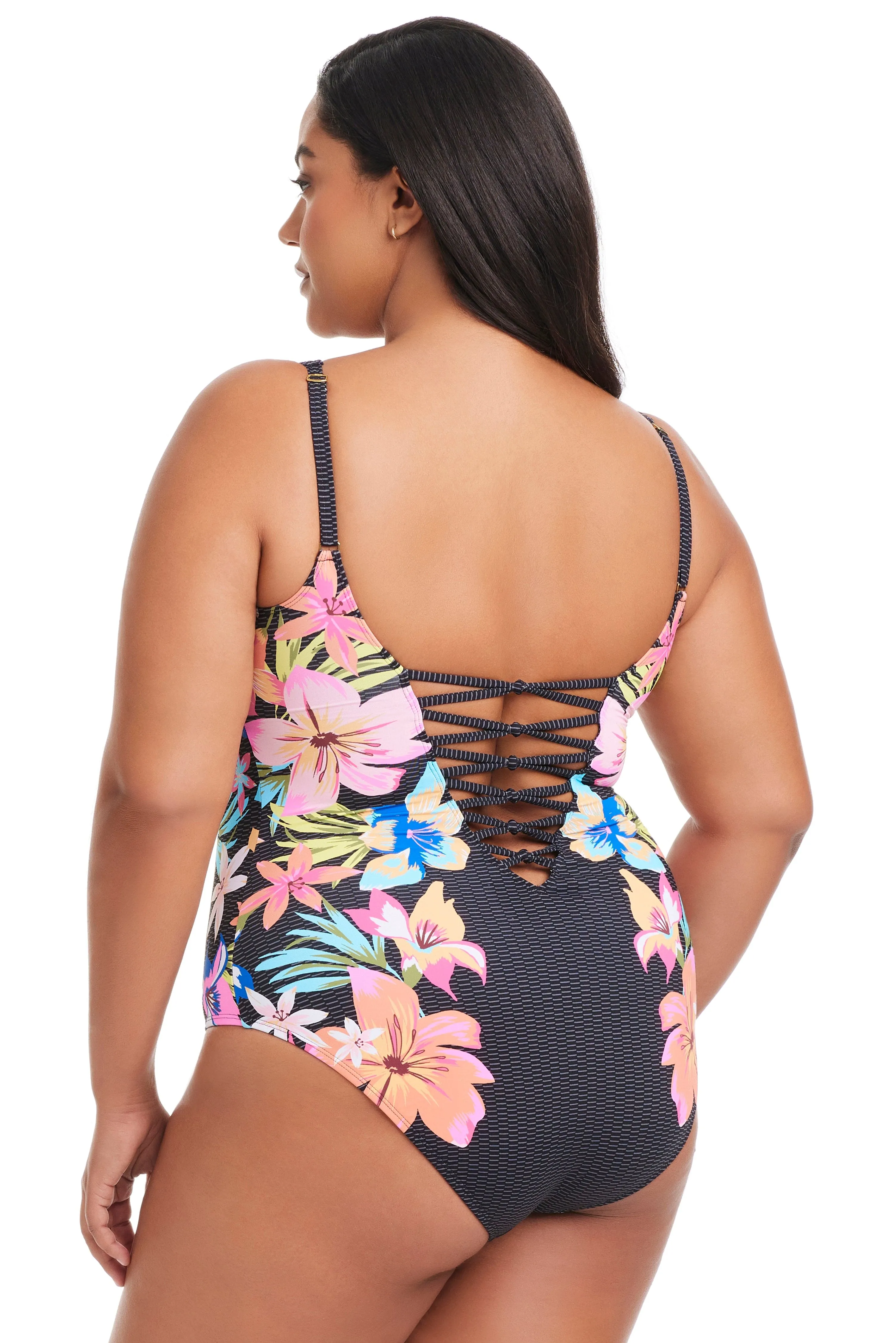 Plus Size Sweet Escape Lace Down One Piece Swimsuit sold by Bleu Rod Beattie product image thumbnail 2