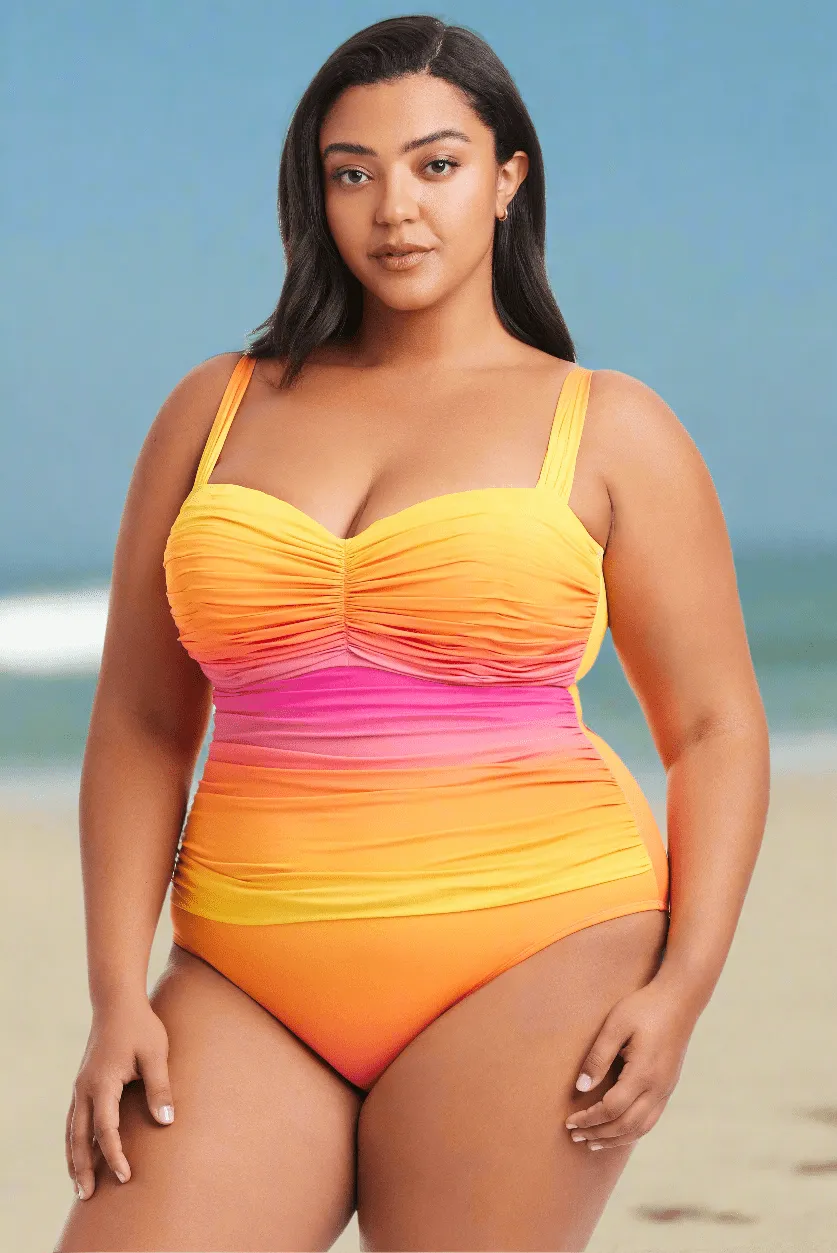 Plus Size Beat The Heat Shirred Bandeau One Piece Swimsuit sold by Bleu Rod Beattie product image thumbnail 3