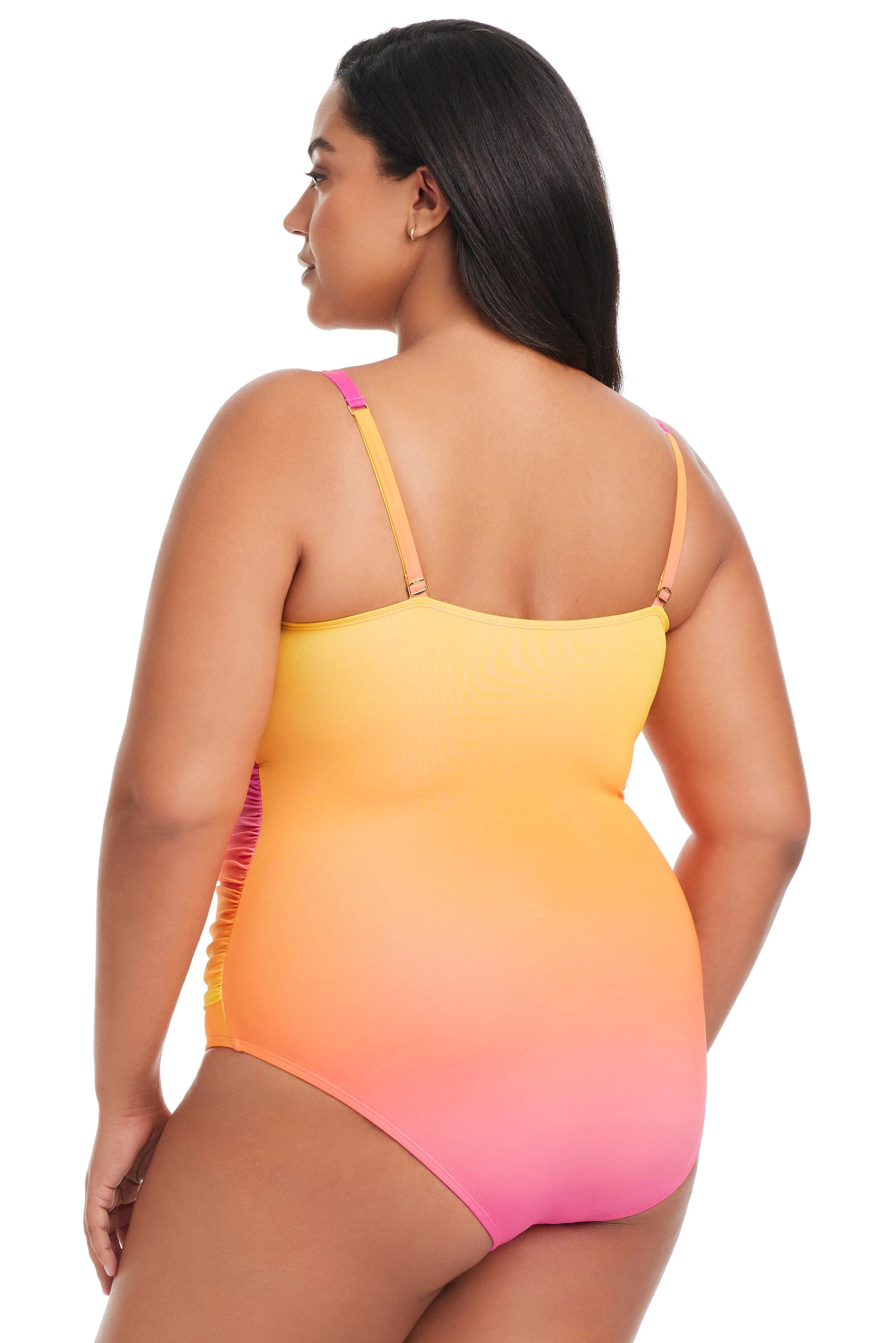 Plus Size Beat The Heat Shirred Bandeau One Piece Swimsuit sold by Bleu Rod Beattie