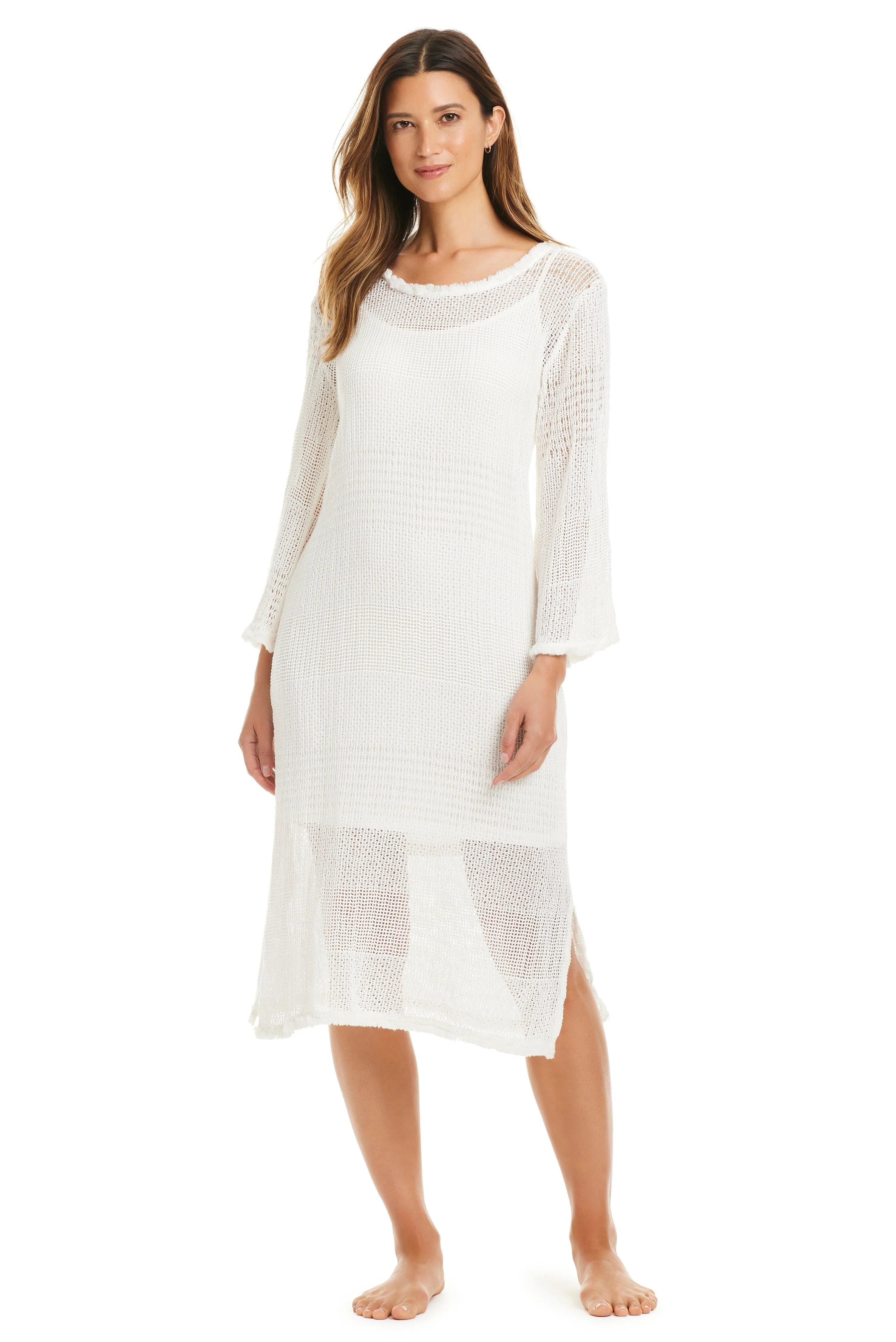 Long Sleeve Crochet Dress Cover Up Dress sold by Bleu Rod Beattie