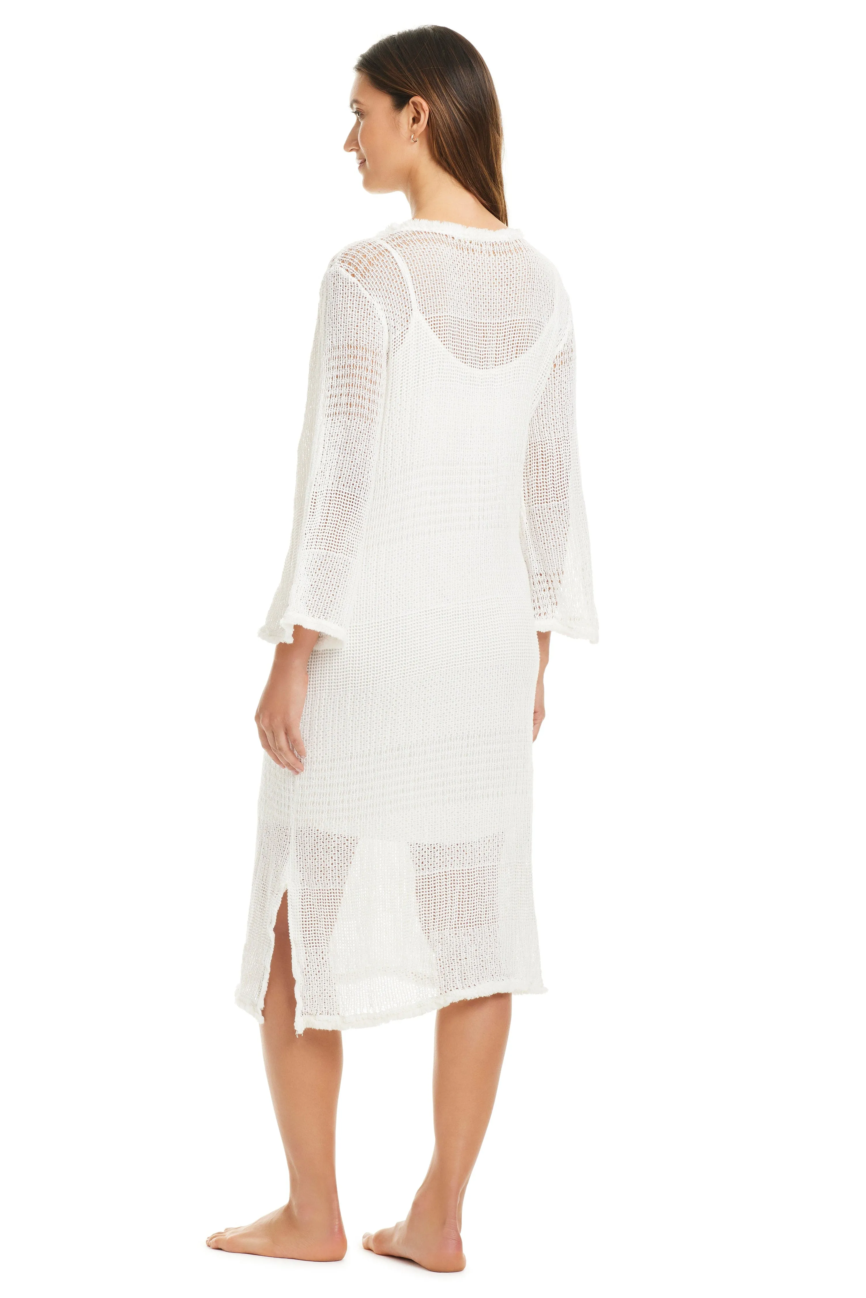 Long Sleeve Crochet Dress Cover Up Dress sold by Bleu Rod Beattie product image thumbnail 2
