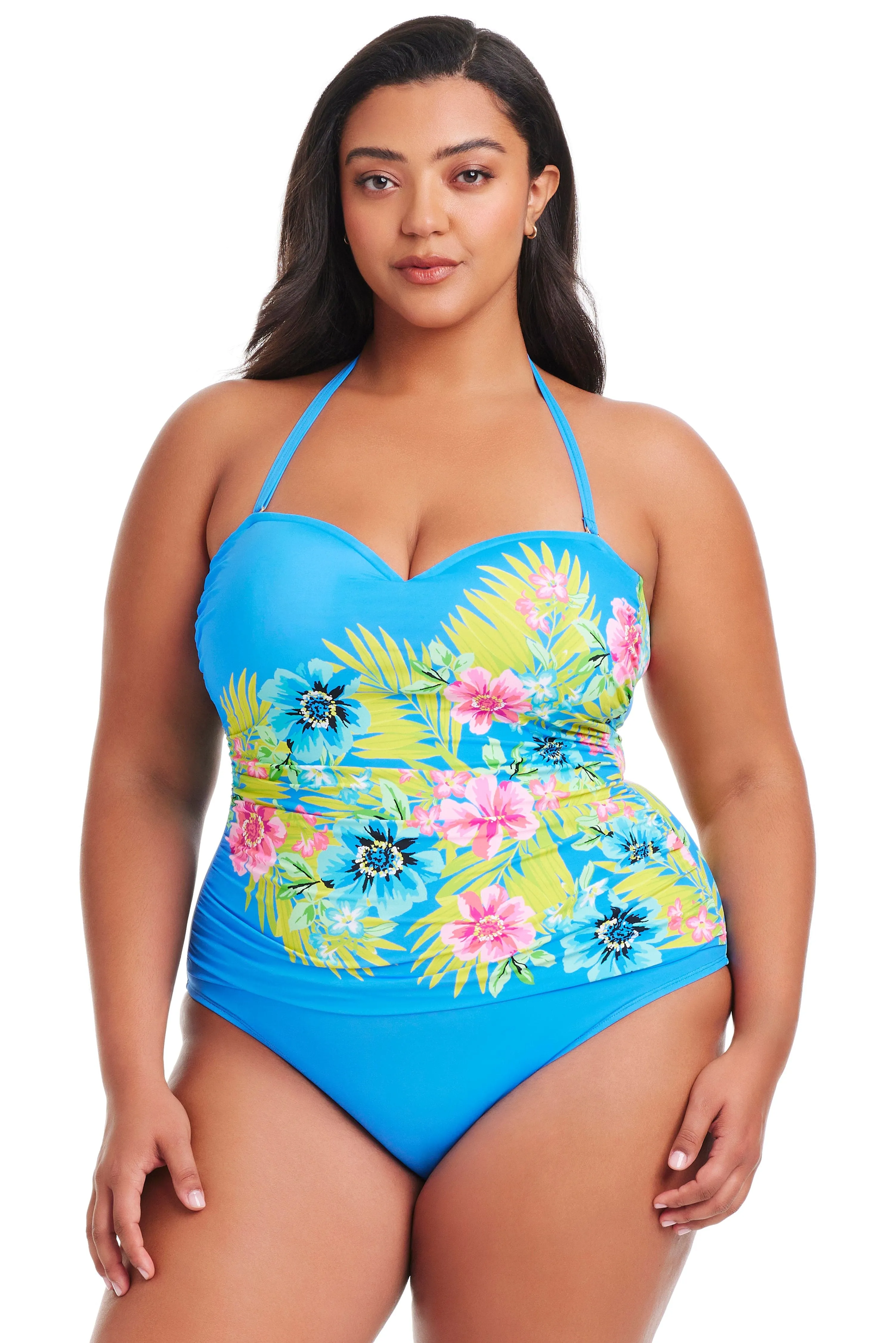 Plus Size Let's Get Away Shirred Bandeau One Piece Swimsuit sold by Bleu Rod Beattie product image thumbnail 3
