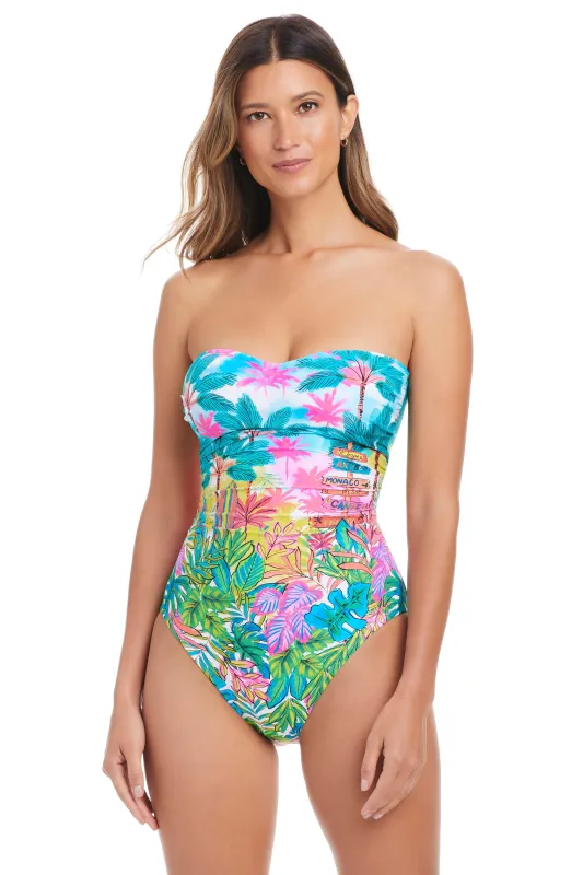 St.Tropez Shirred Bandeau One Piece Swimsuit sold by Bleu Rod Beattie