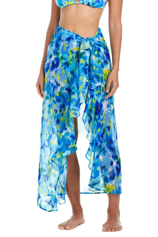 Life's A Beach Long Ruffle Sarong Cover Up sold by Bleu Rod Beattie