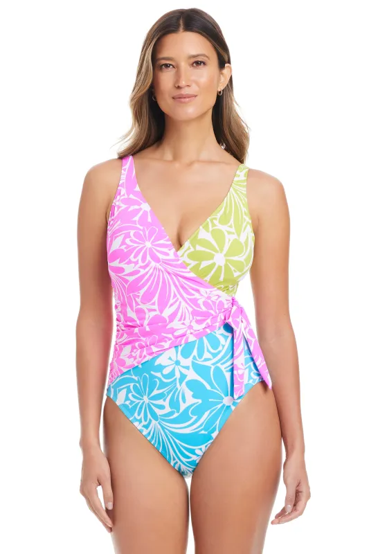 Sock It To Me Surplice One Piece Swimsuit sold by Bleu Rod Beattie