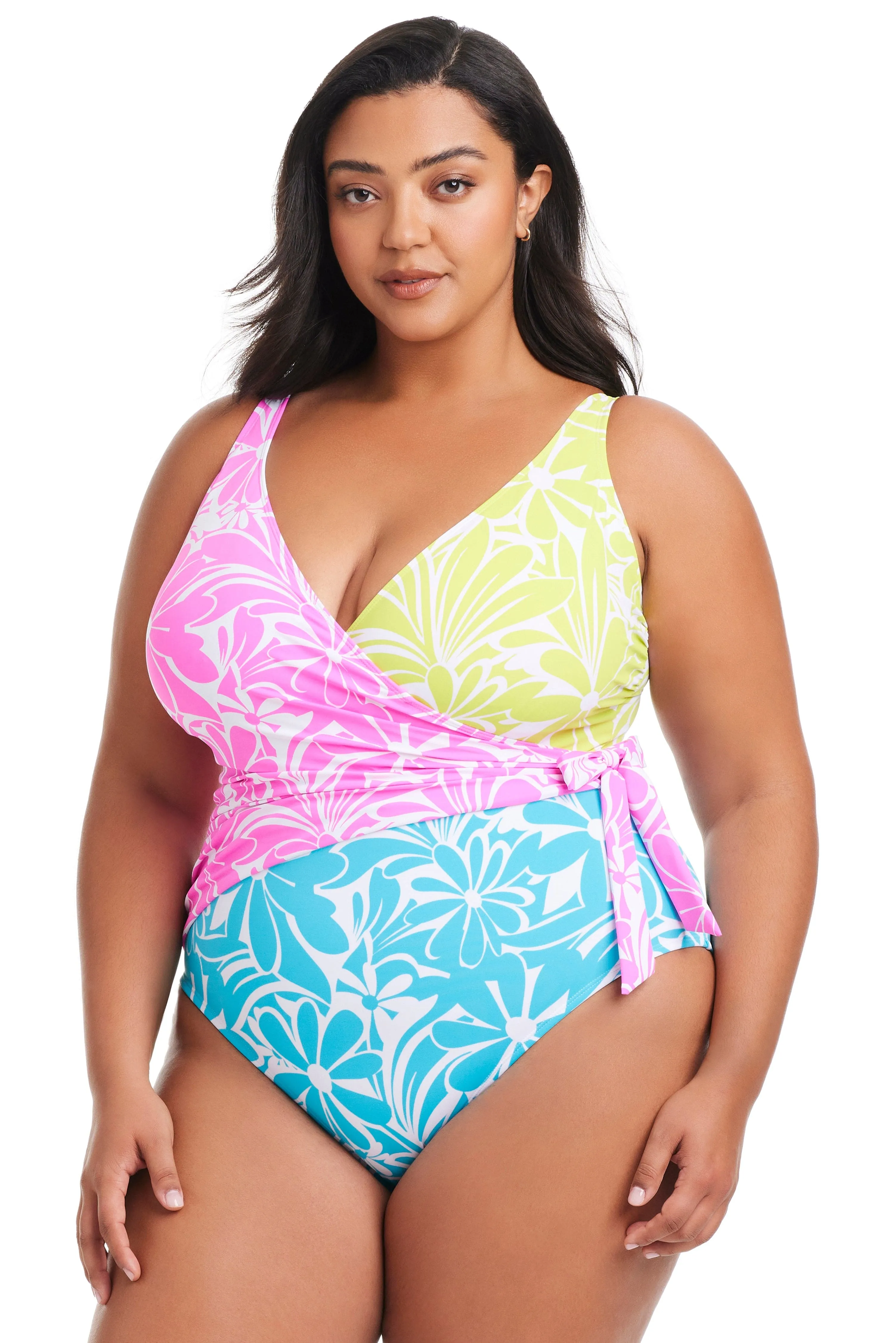 Plus Size Sock It To Me Surplice One Piece Swimsuit sold by Bleu Rod Beattie