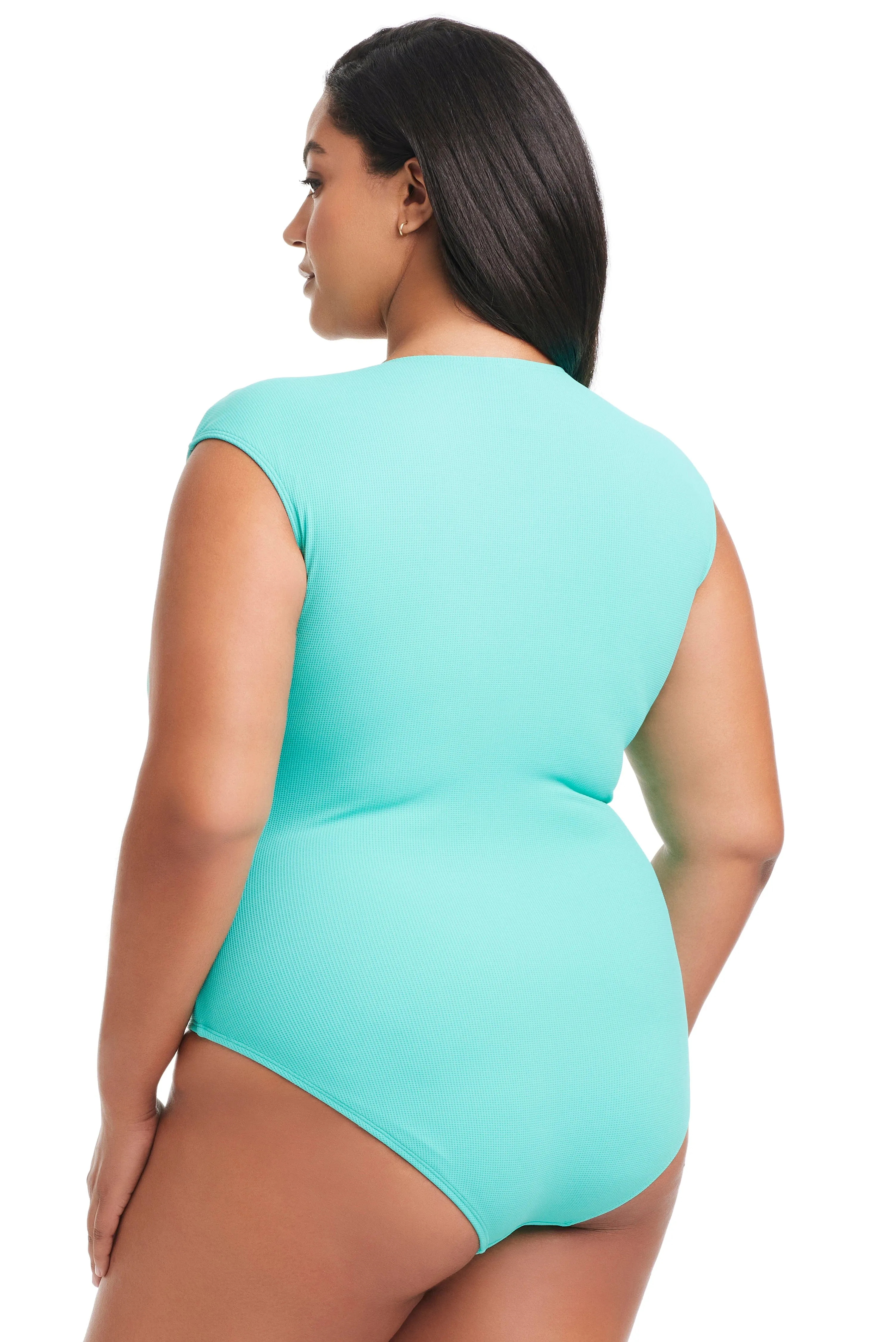 Plus Size Pique Ole Cap Sleeve One Piece Swimsuit sold by Bleu Rod Beattie product image thumbnail 2