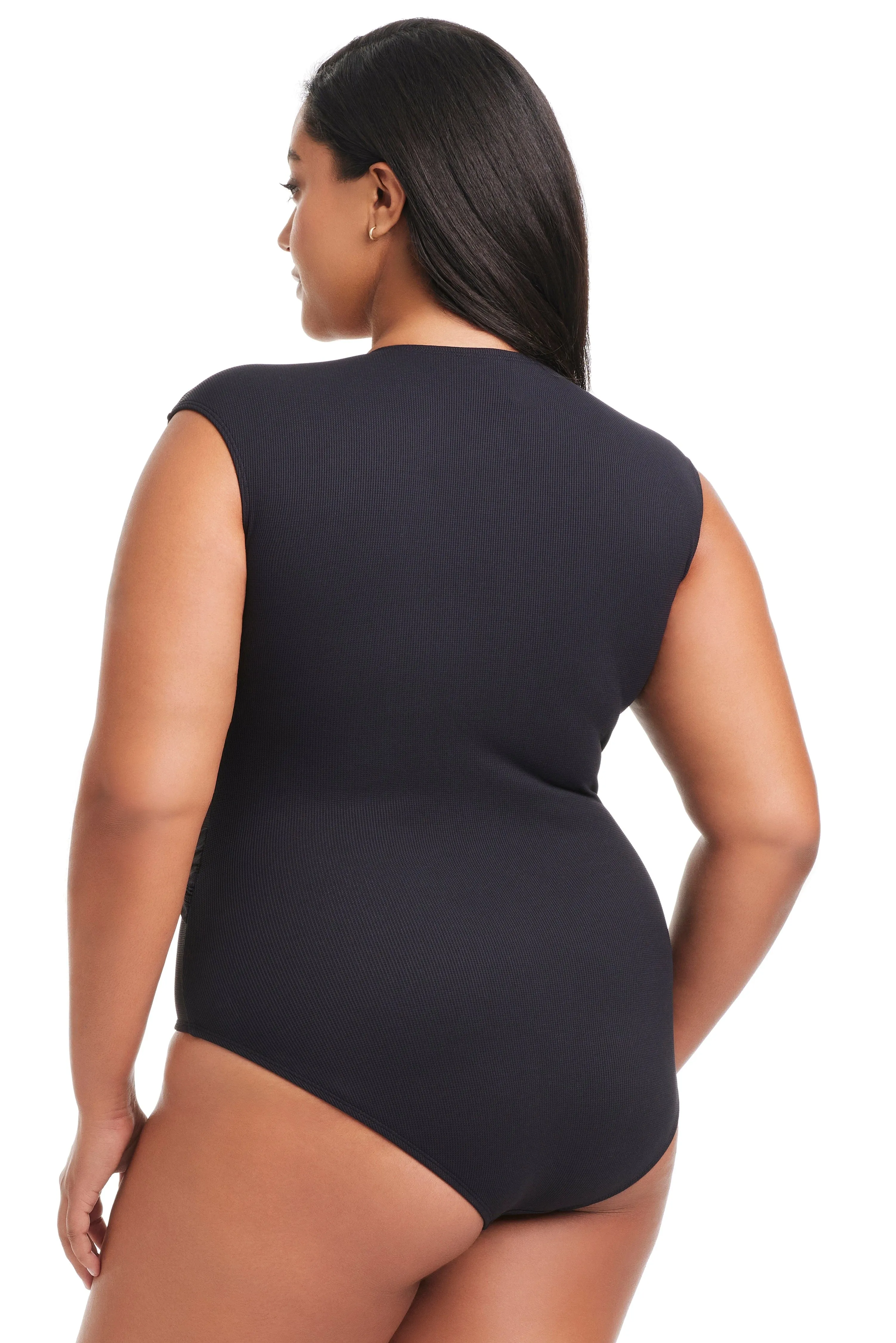 Plus Size Pique Ole Cap Sleeve One Piece Swimsuit sold by Bleu Rod Beattie product image thumbnail 4
