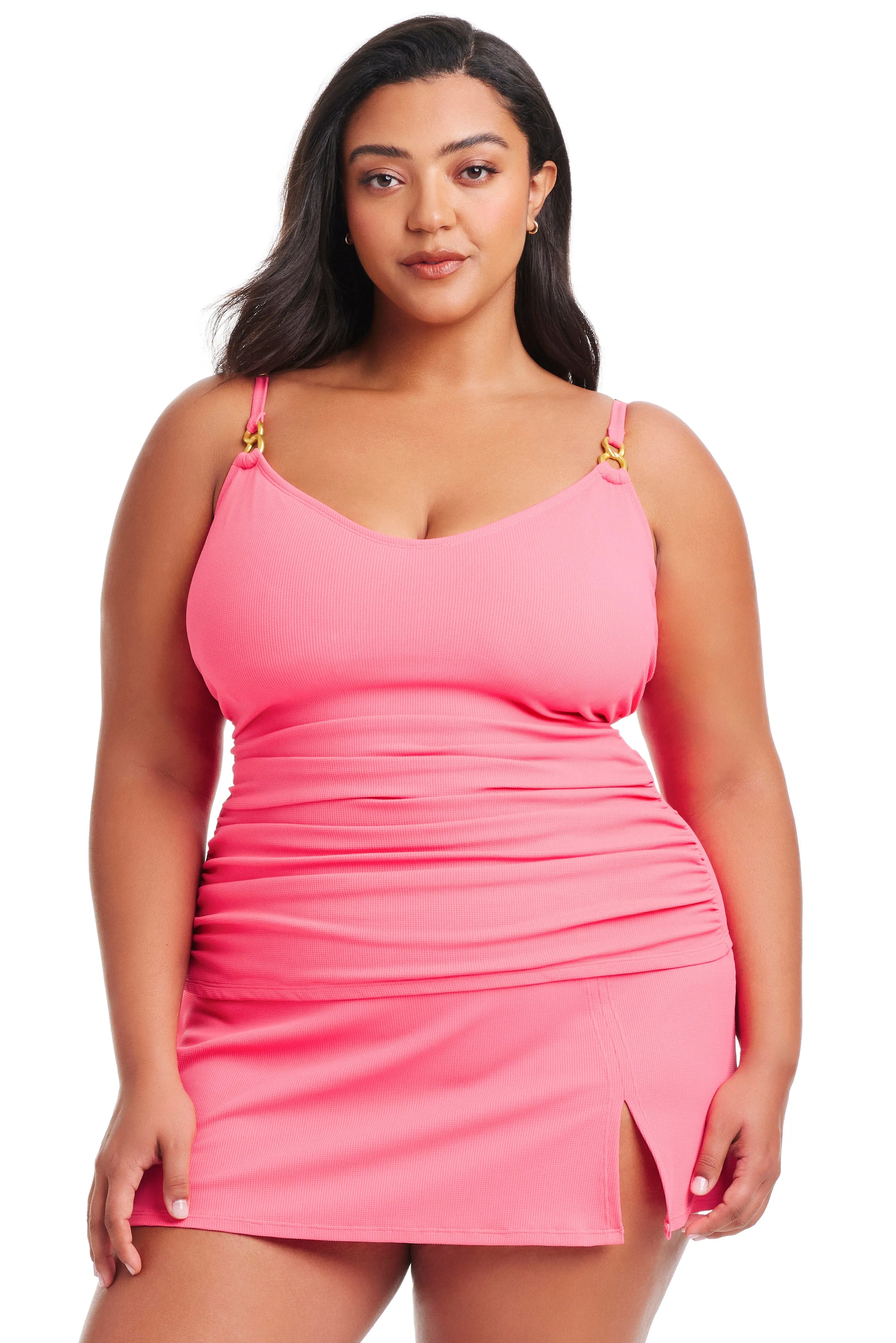 Plus Size Pique Ole V-Neck Tankini Top sold by Bleu Rod Beattie