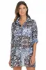 Catch Of The Day Chiffon Button Down Cover Up sold by Bleu Rod Beattie