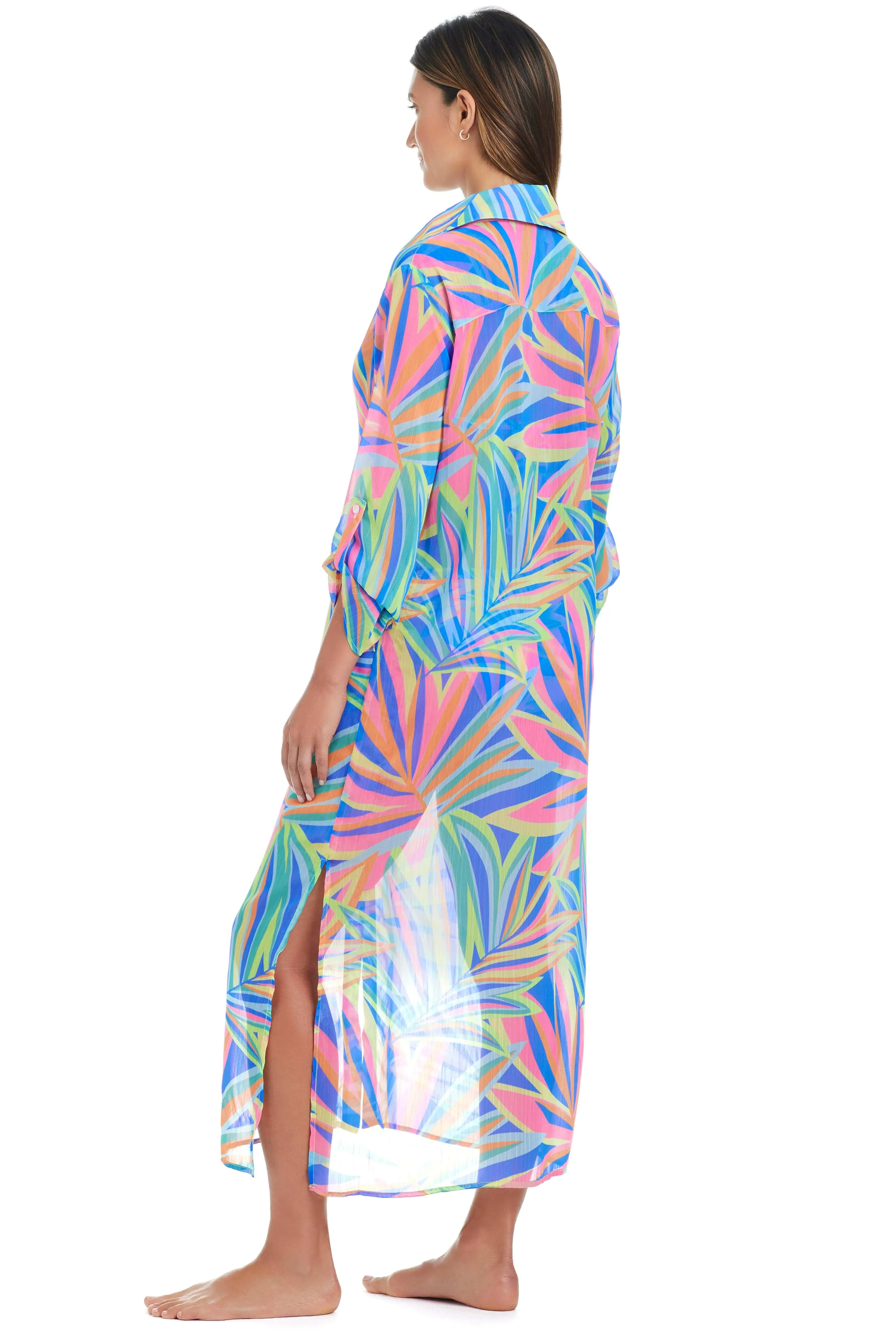 On The Bright Side Long Button Down Shirt Cover Up sold by Bleu Rod Beattie product image thumbnail 2