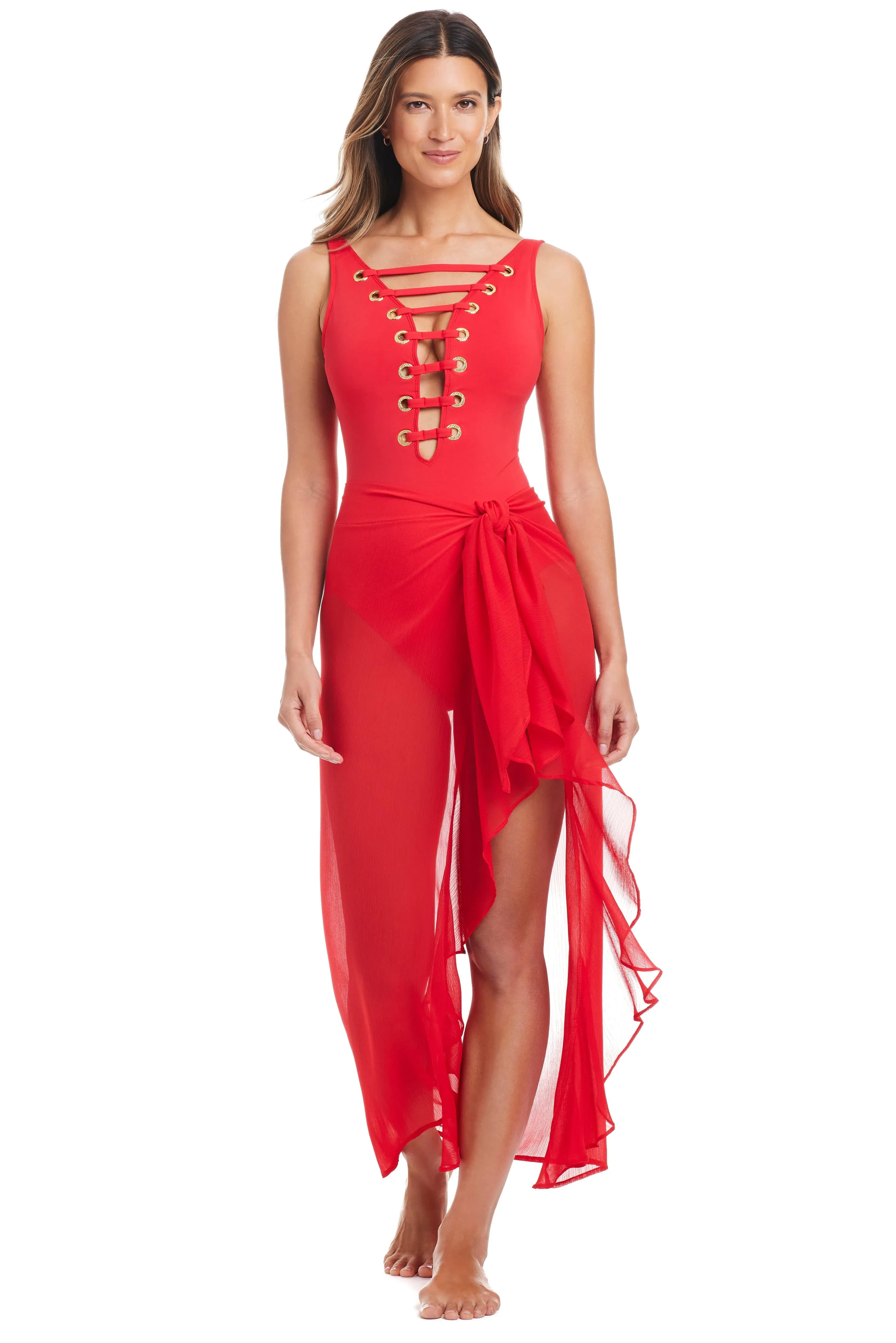 New! Limited Edition Long Ruffle Sarong Coverup sold by Bleu Rod Beattie product image thumbnail 5