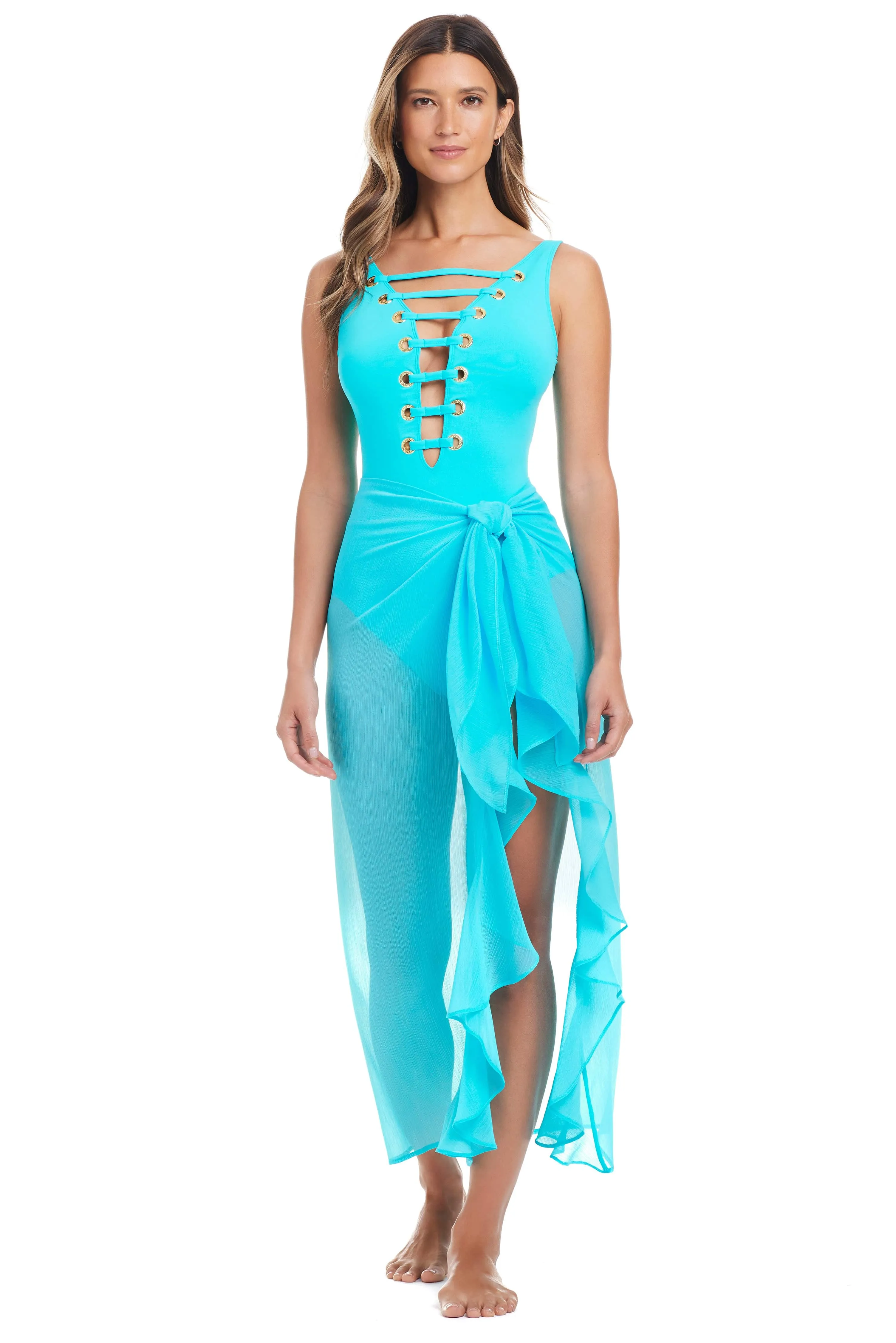 New! Limited Edition Long Ruffle Sarong Coverup sold by Bleu Rod Beattie product image thumbnail 3